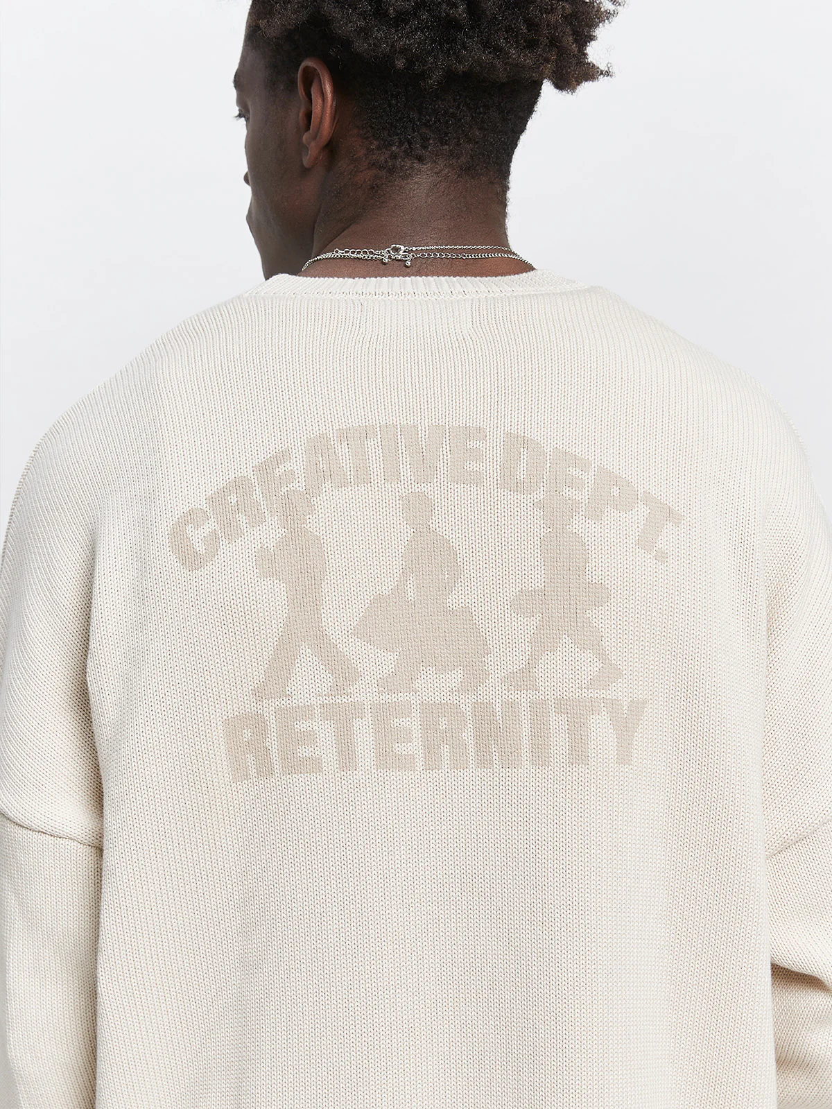 CREATIVE DEPT LOGO KNIT SWEATER - CREAM - Image 10