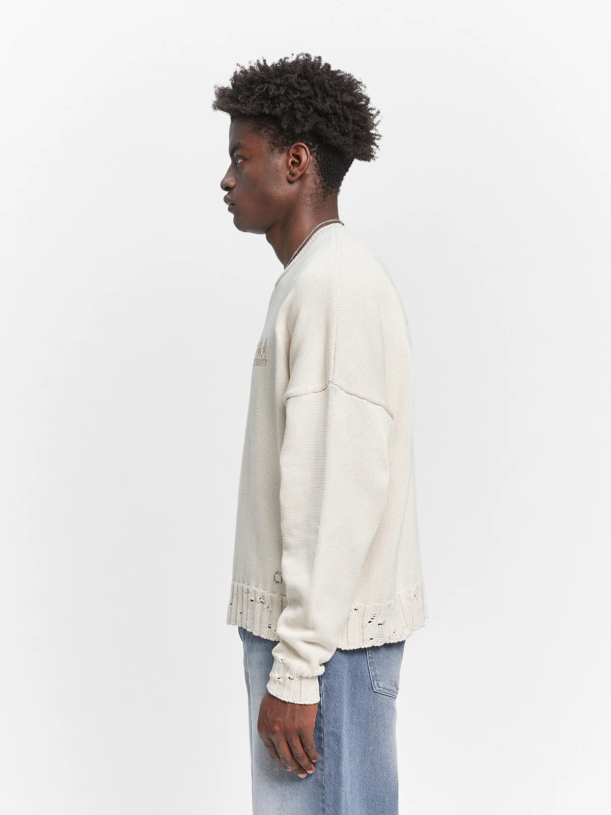 CREATIVE DEPT LOGO KNIT SWEATER - CREAM - Image 5