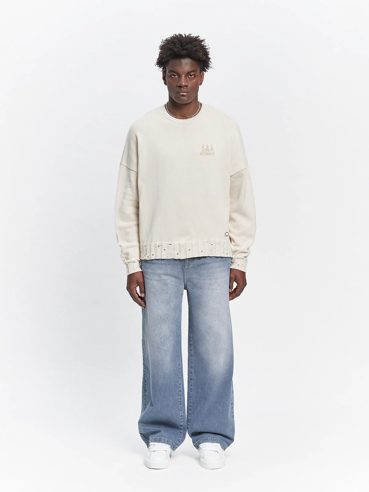 CREATIVE DEPT LOGO KNIT SWEATER - CREAM - Image 7