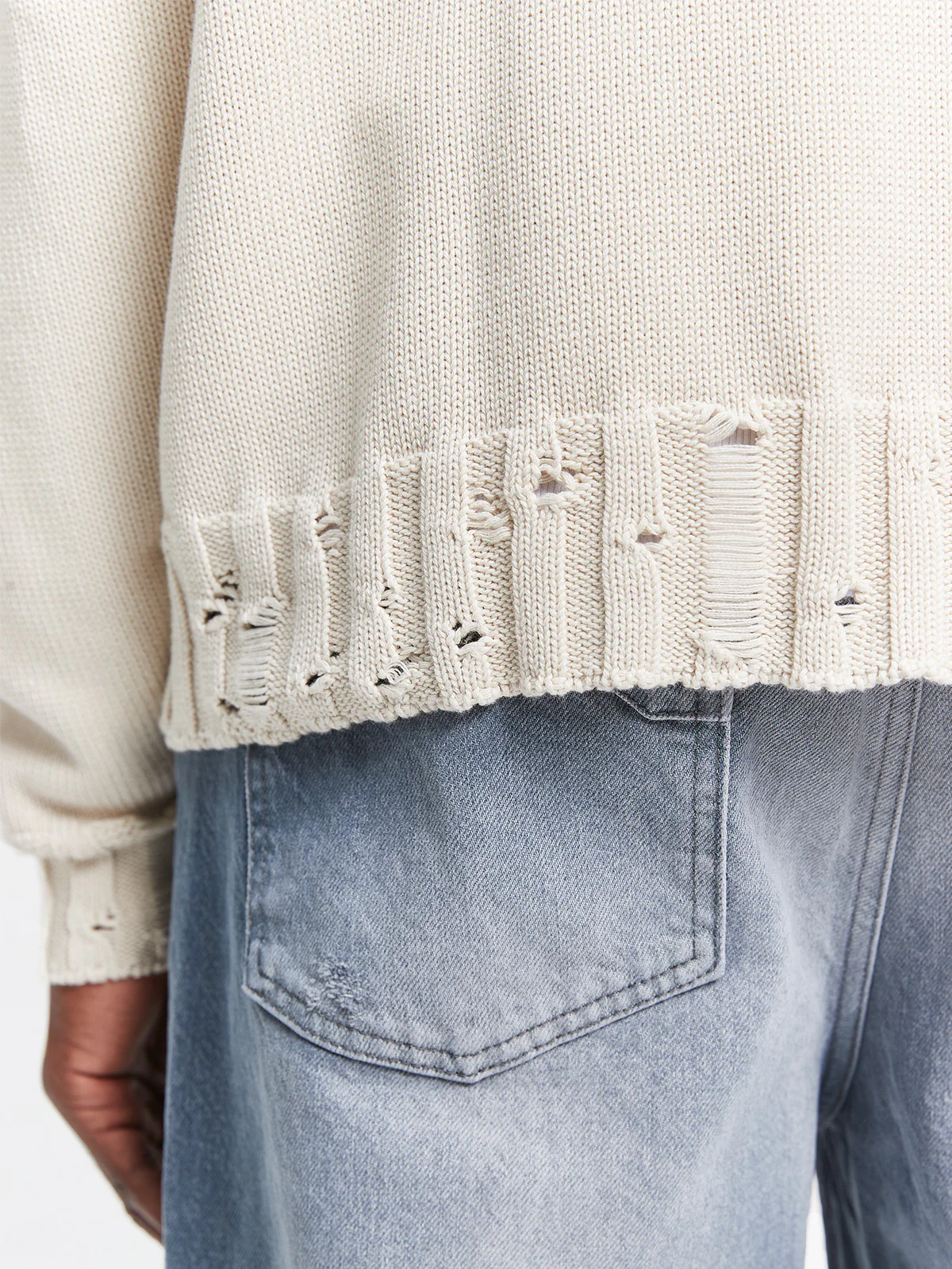 CREATIVE DEPT LOGO KNIT SWEATER - CREAM - Image 9