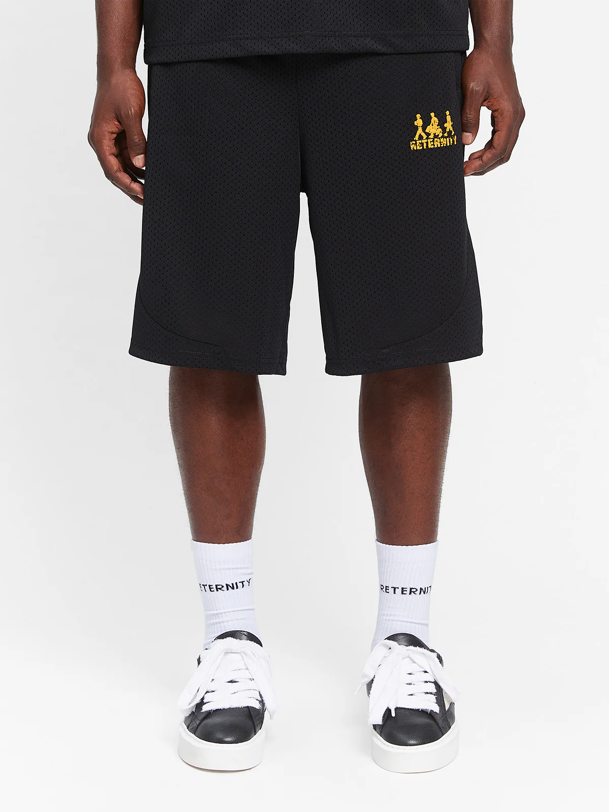 CREATIVE DEPT LOGO MESH SHORTS - BLACK - Image 2