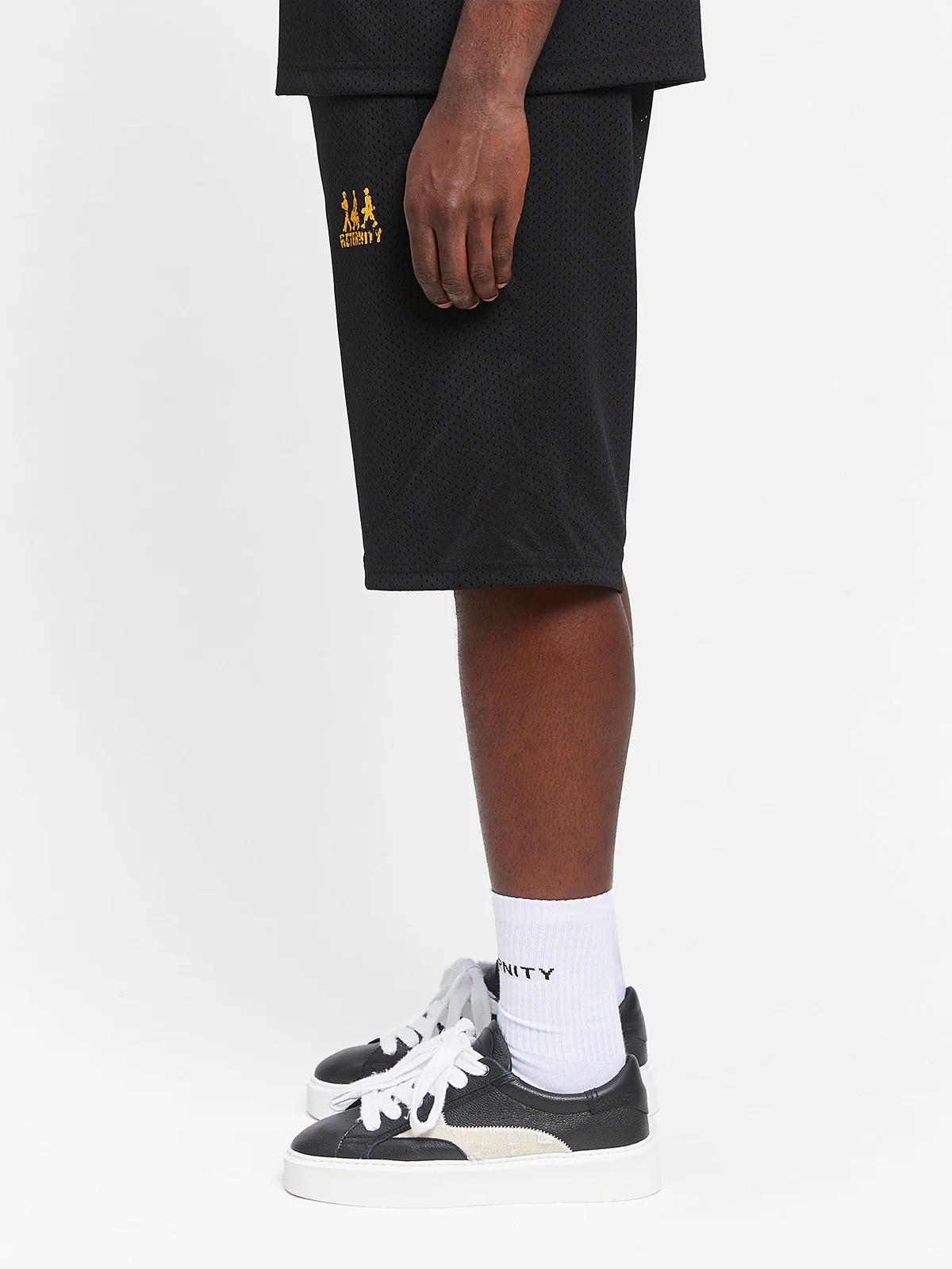CREATIVE DEPT LOGO MESH SHORTS - BLACK - Image 4