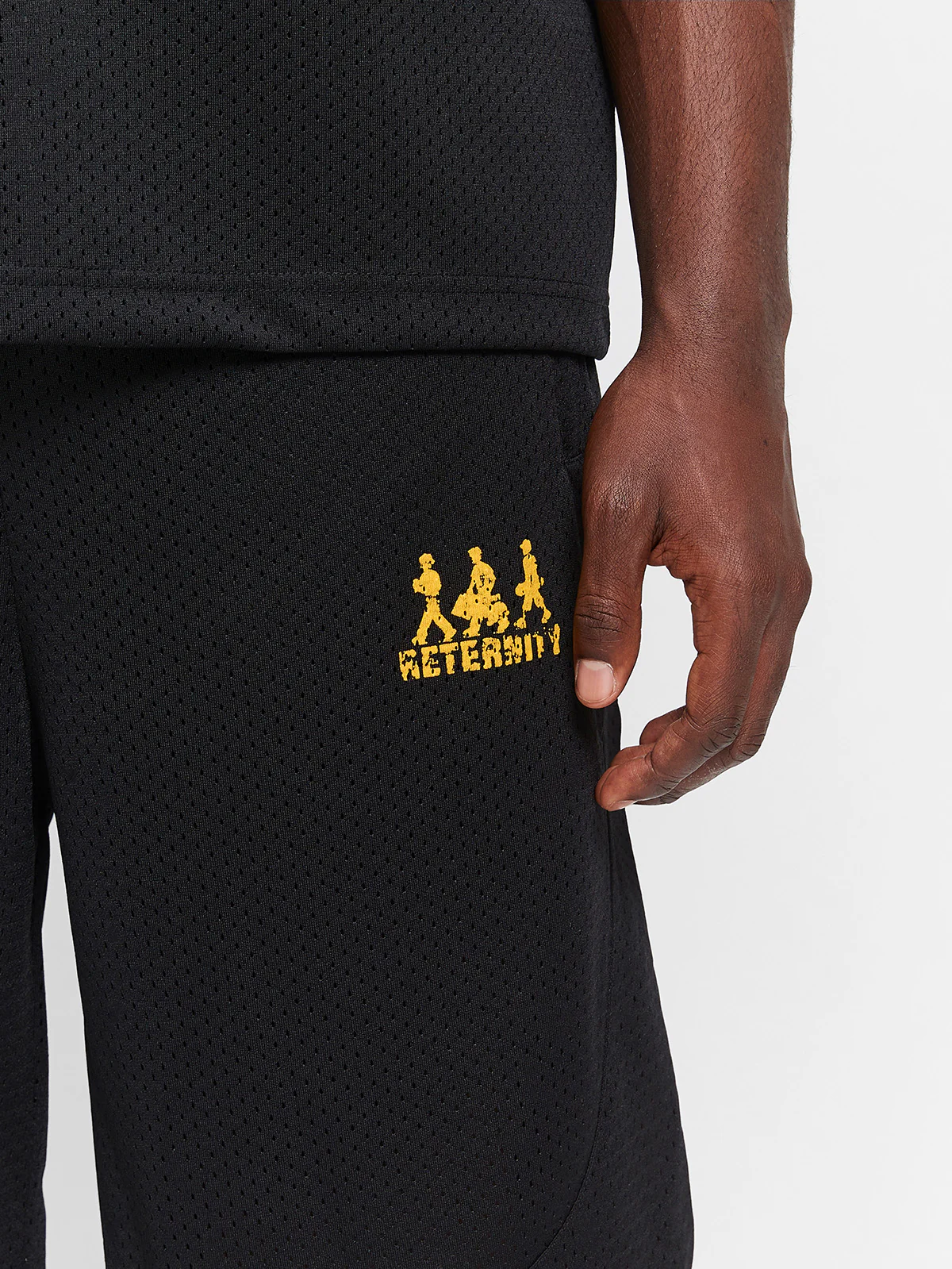 CREATIVE DEPT LOGO MESH SHORTS - BLACK - Image 6
