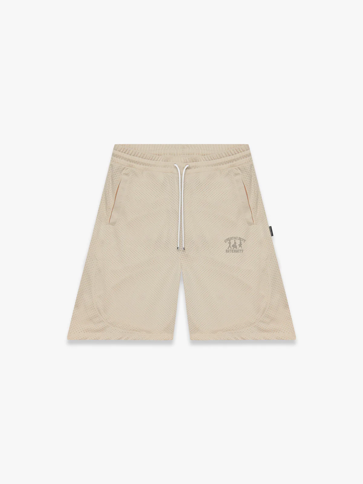 CREATIVE DEPT LOGO MESH SHORTS - CREAM