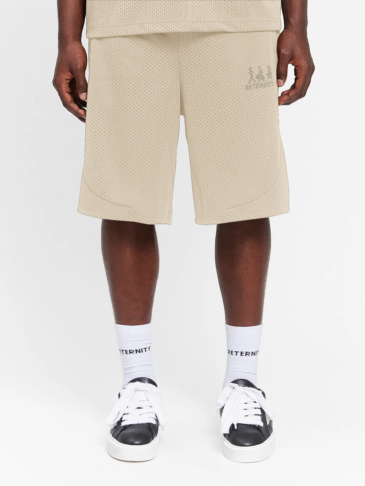 CREATIVE DEPT LOGO MESH SHORTS - CREAM - Image 3