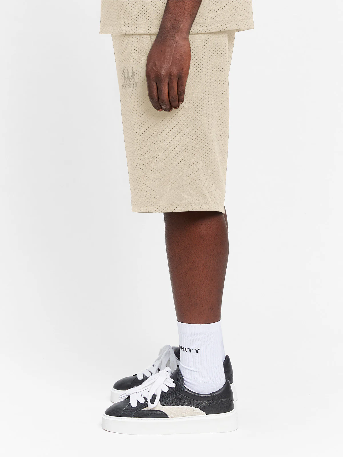 CREATIVE DEPT LOGO MESH SHORTS - CREAM - Image 5