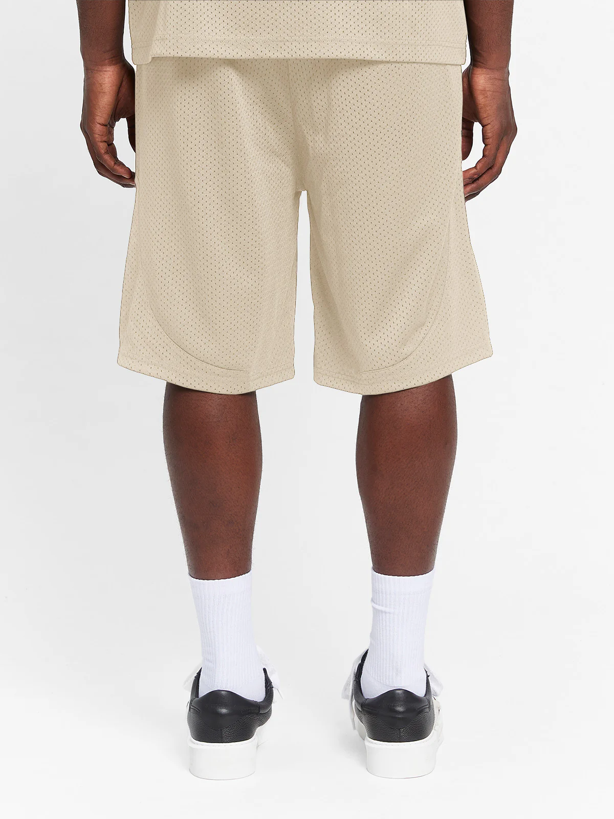 CREATIVE DEPT LOGO MESH SHORTS - CREAM - Image 6
