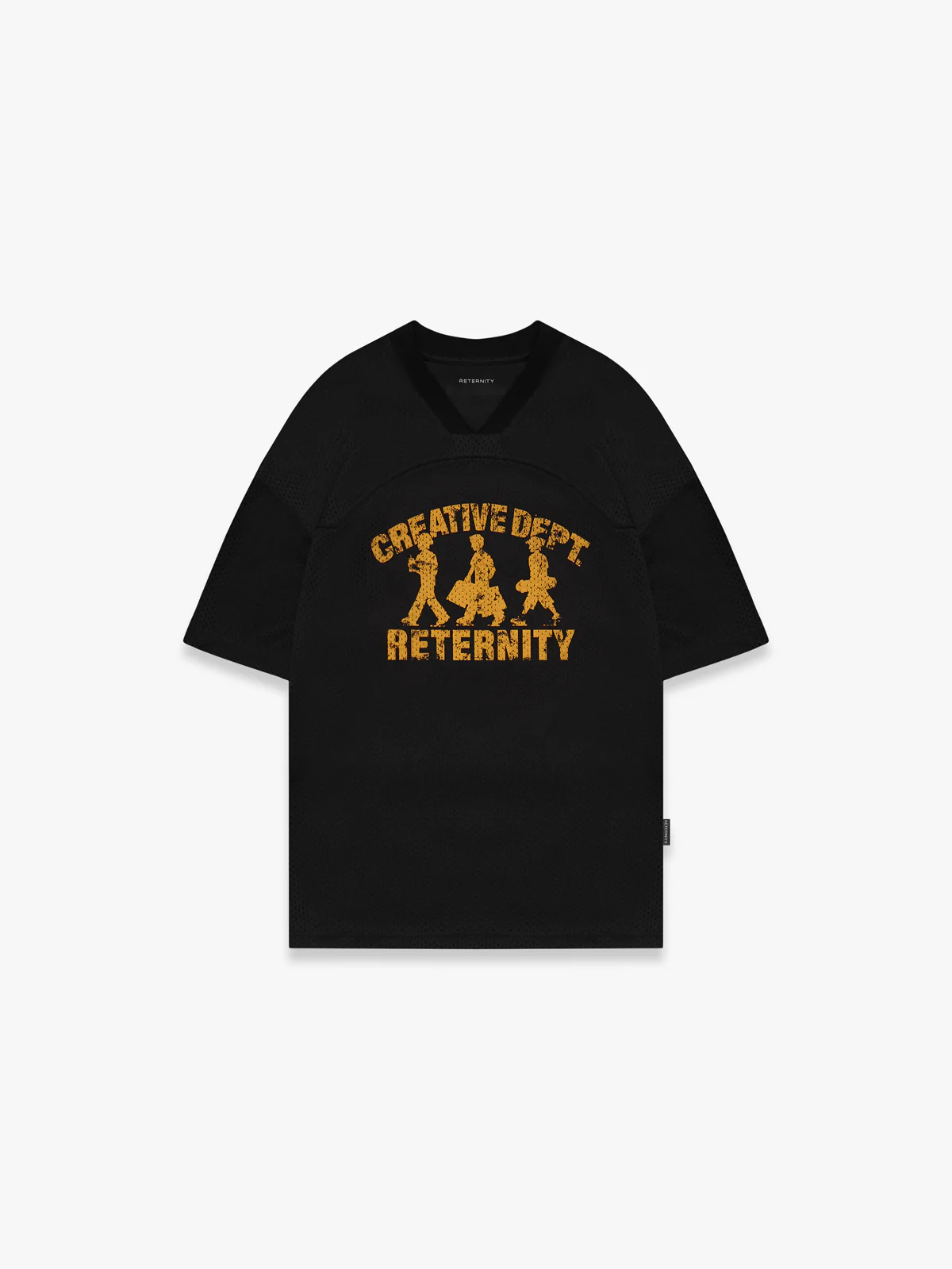 CREATIVE DEPT LOGO MESH T-SHIRT - BLACK