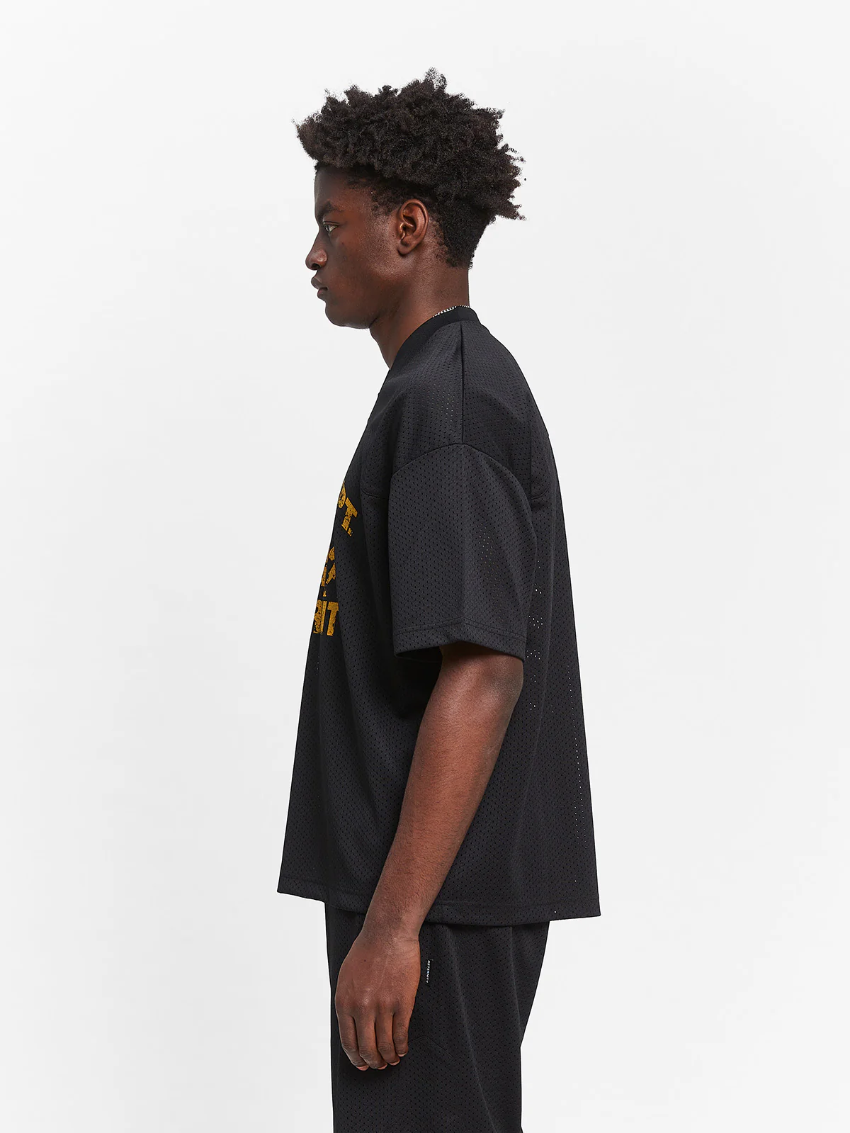 CREATIVE DEPT LOGO MESH T-SHIRT - BLACK - Image 4