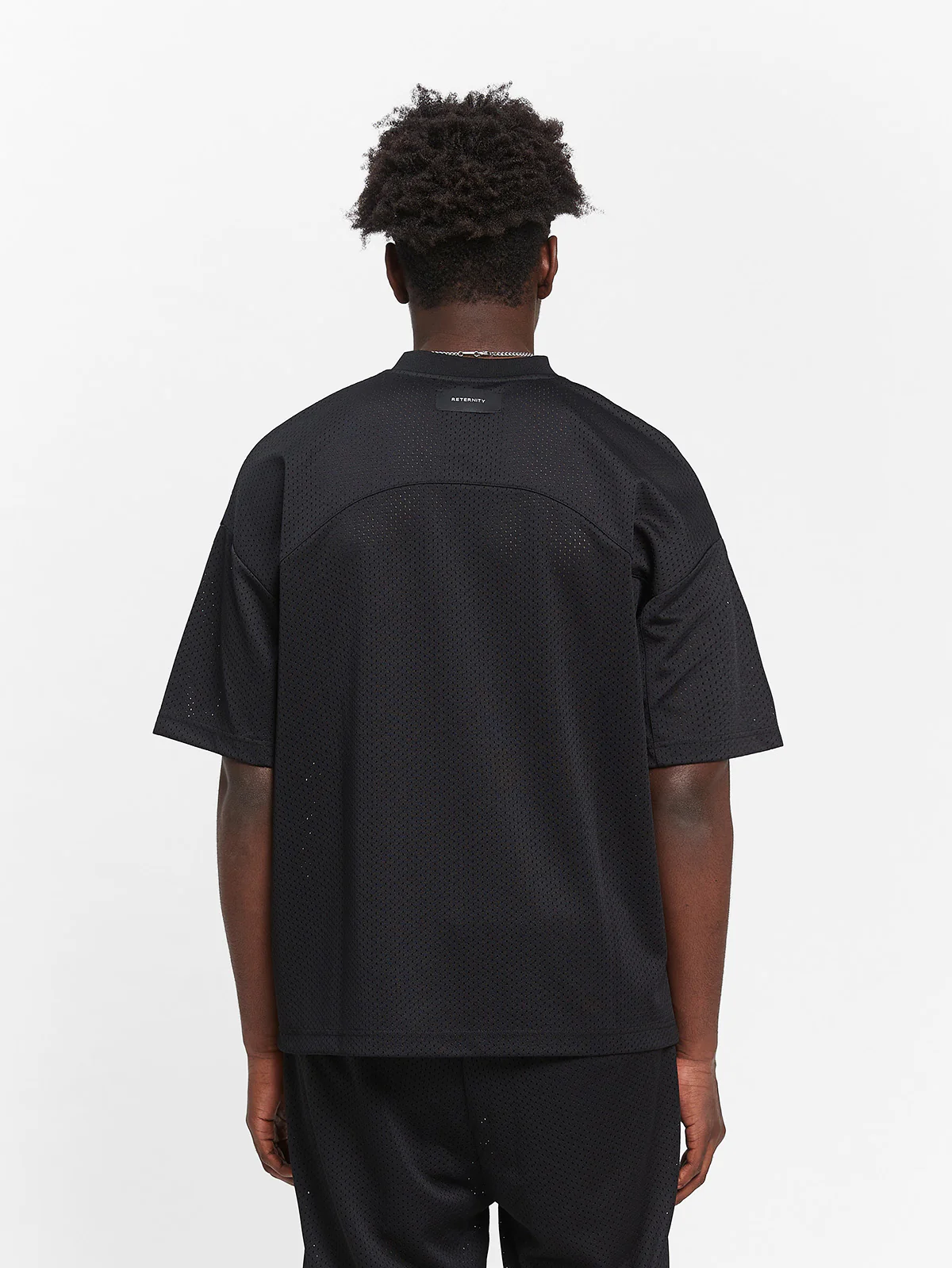 CREATIVE DEPT LOGO MESH T-SHIRT - BLACK - Image 6