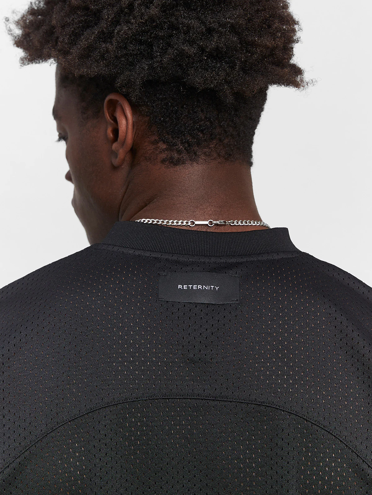 CREATIVE DEPT LOGO MESH T-SHIRT - BLACK - Image 8