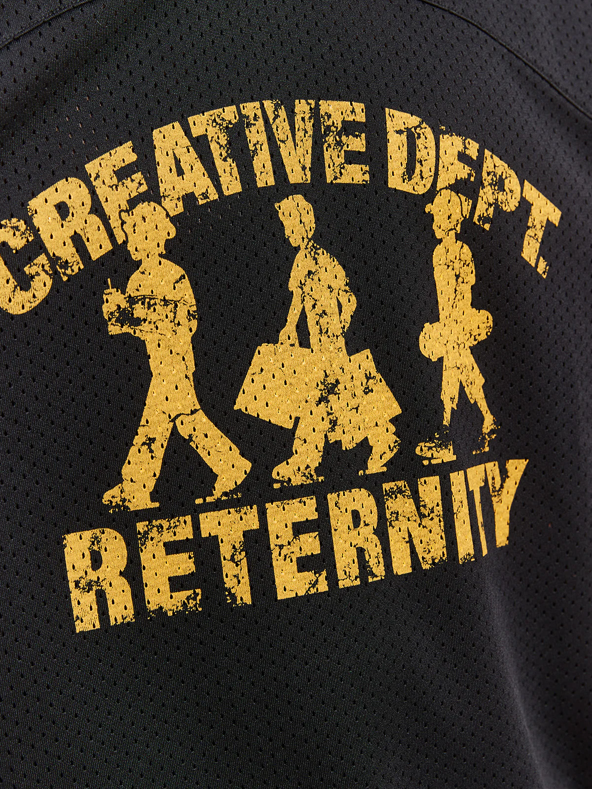 CREATIVE DEPT LOGO MESH T-SHIRT - BLACK - Image 9