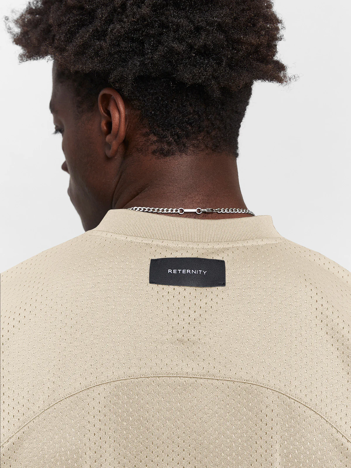CREATIVE DEPT LOGO MESH T-SHIRT - CREAM - Image 7