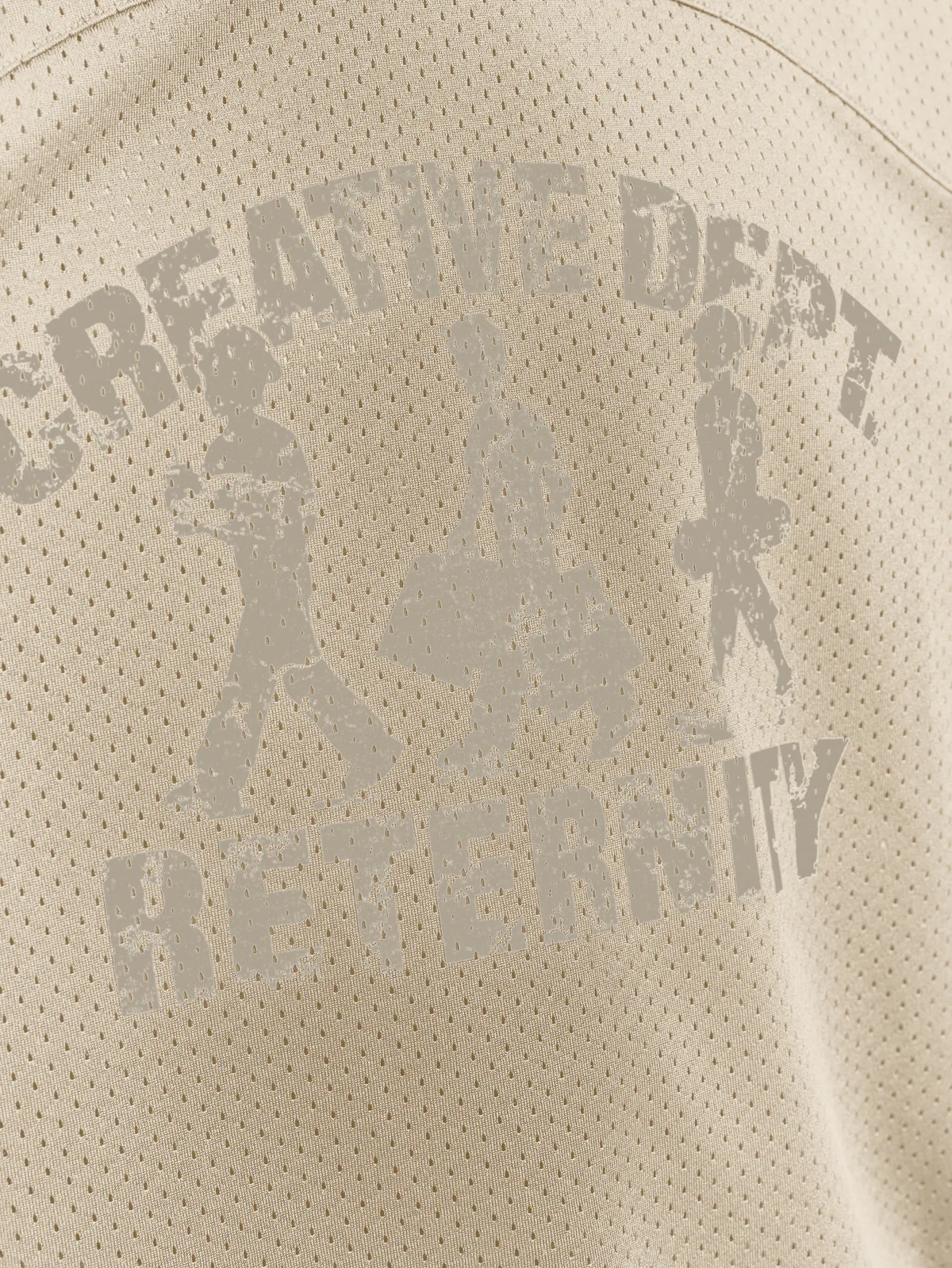 CREATIVE DEPT LOGO MESH T-SHIRT - CREAM - Image 8