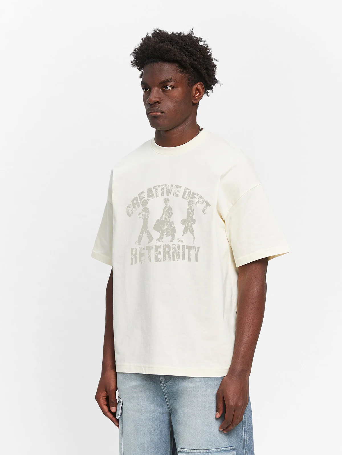CREATIVE DEPT LOGO T-SHIRT - CREAM - Image 3