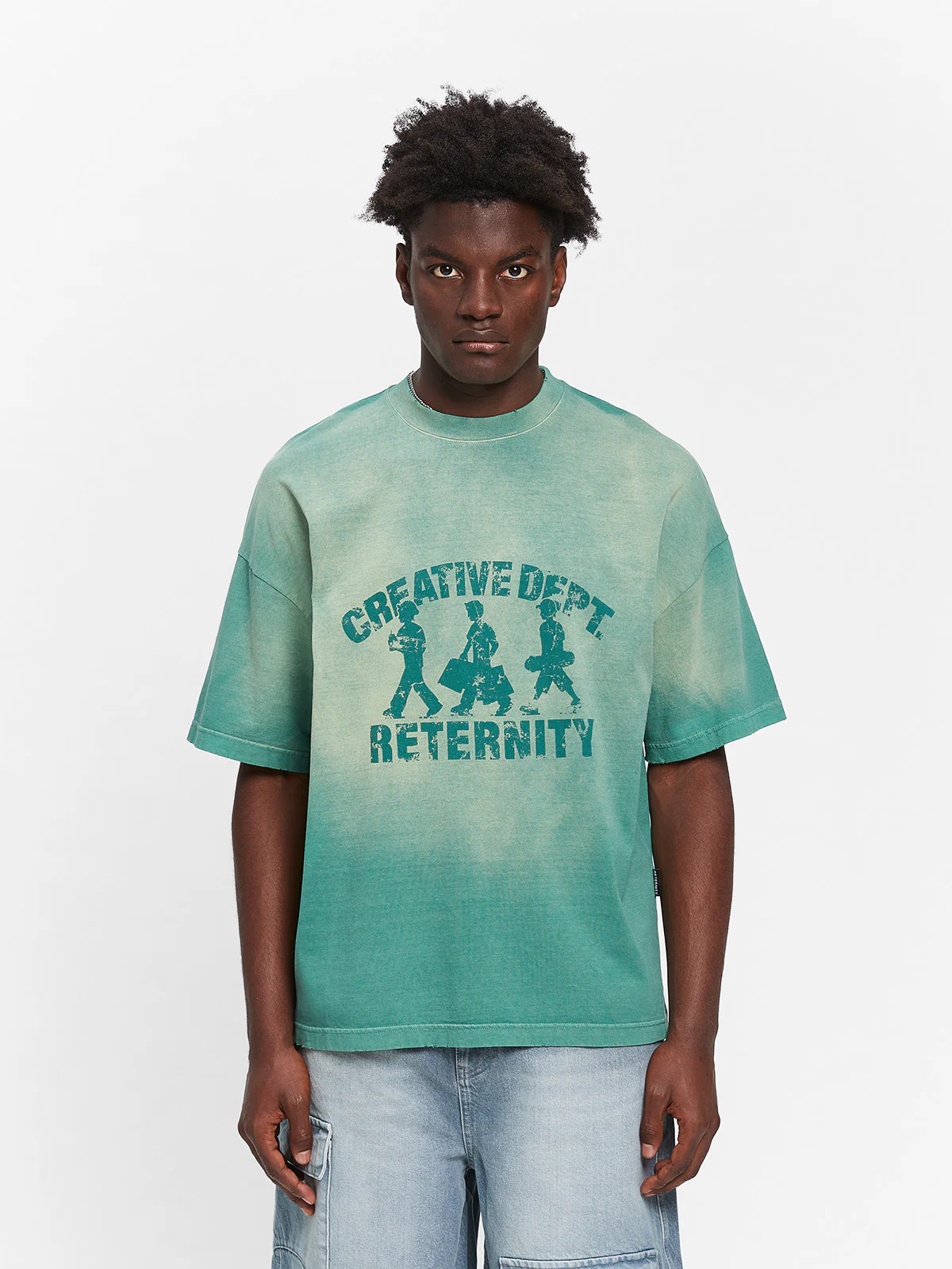 CREATIVE DEPT LOGO T-SHIRT - WASHED GREEN - Image 3