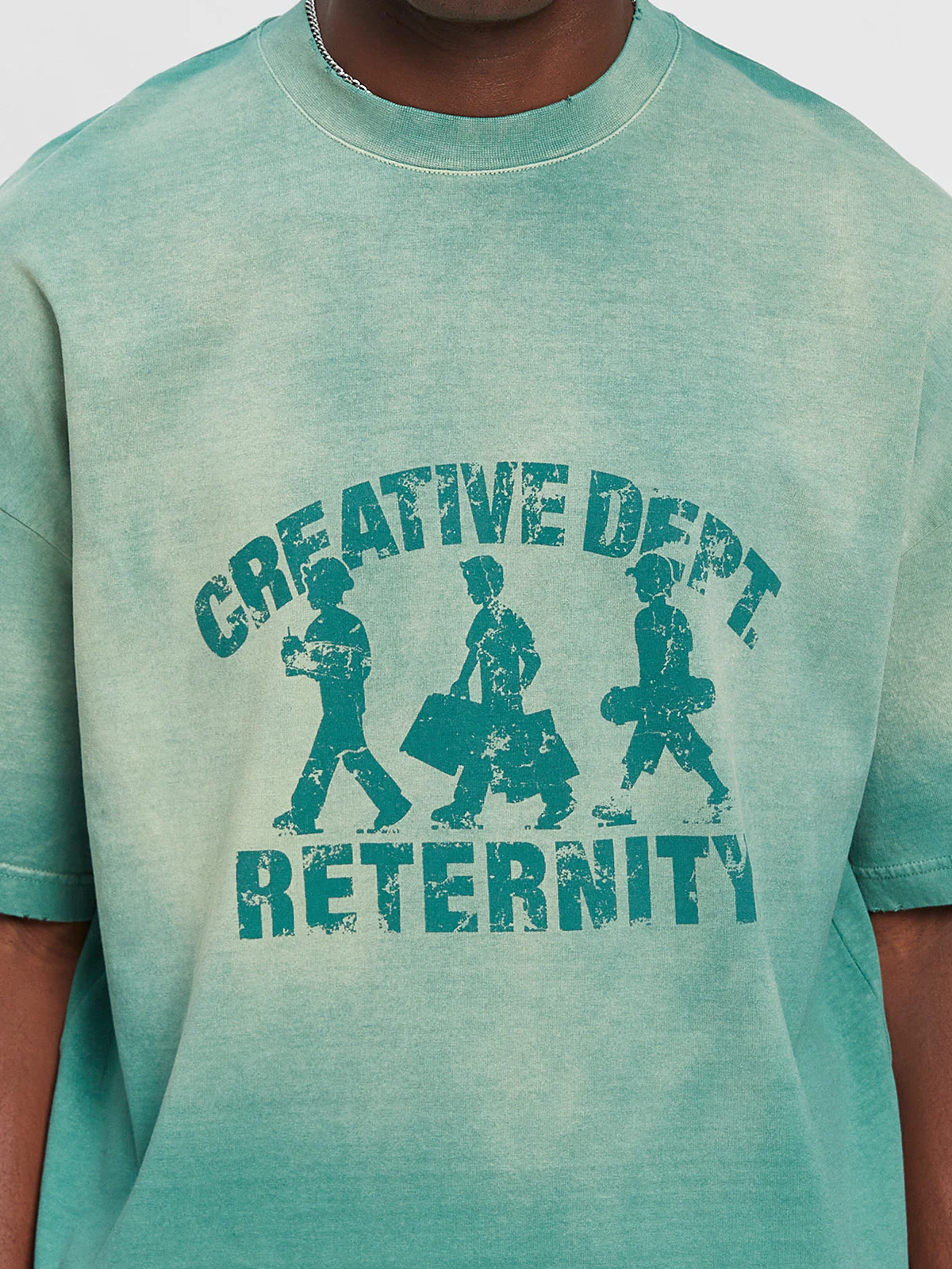 CREATIVE DEPT LOGO T-SHIRT - WASHED GREEN - Image 8