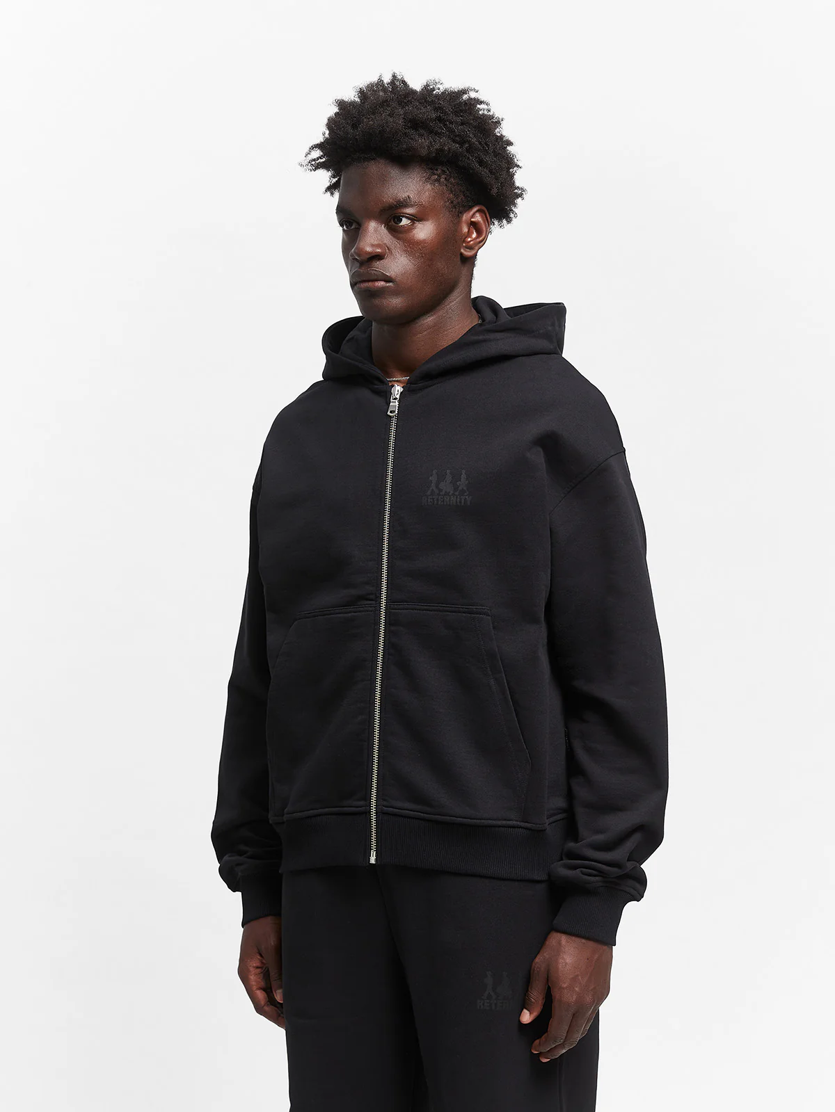 CREATIVE DEPT LOGO ZIP-HOODIE - BLACK - Image 4