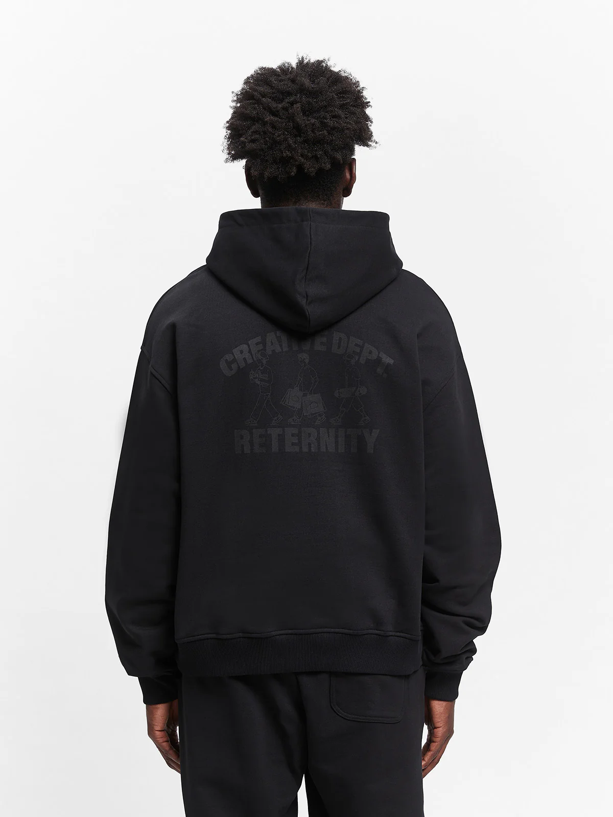 CREATIVE DEPT LOGO ZIP-HOODIE - BLACK - Image 6
