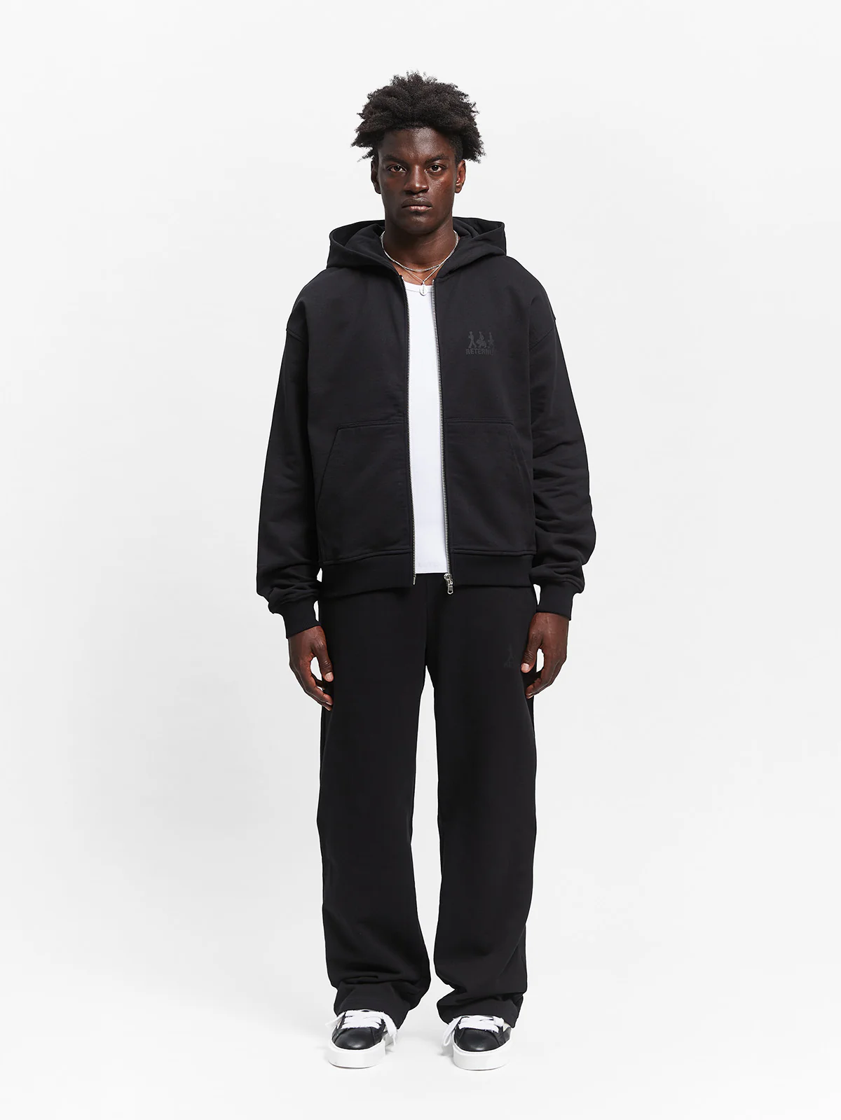 CREATIVE DEPT LOGO ZIP-HOODIE - BLACK - Image 7