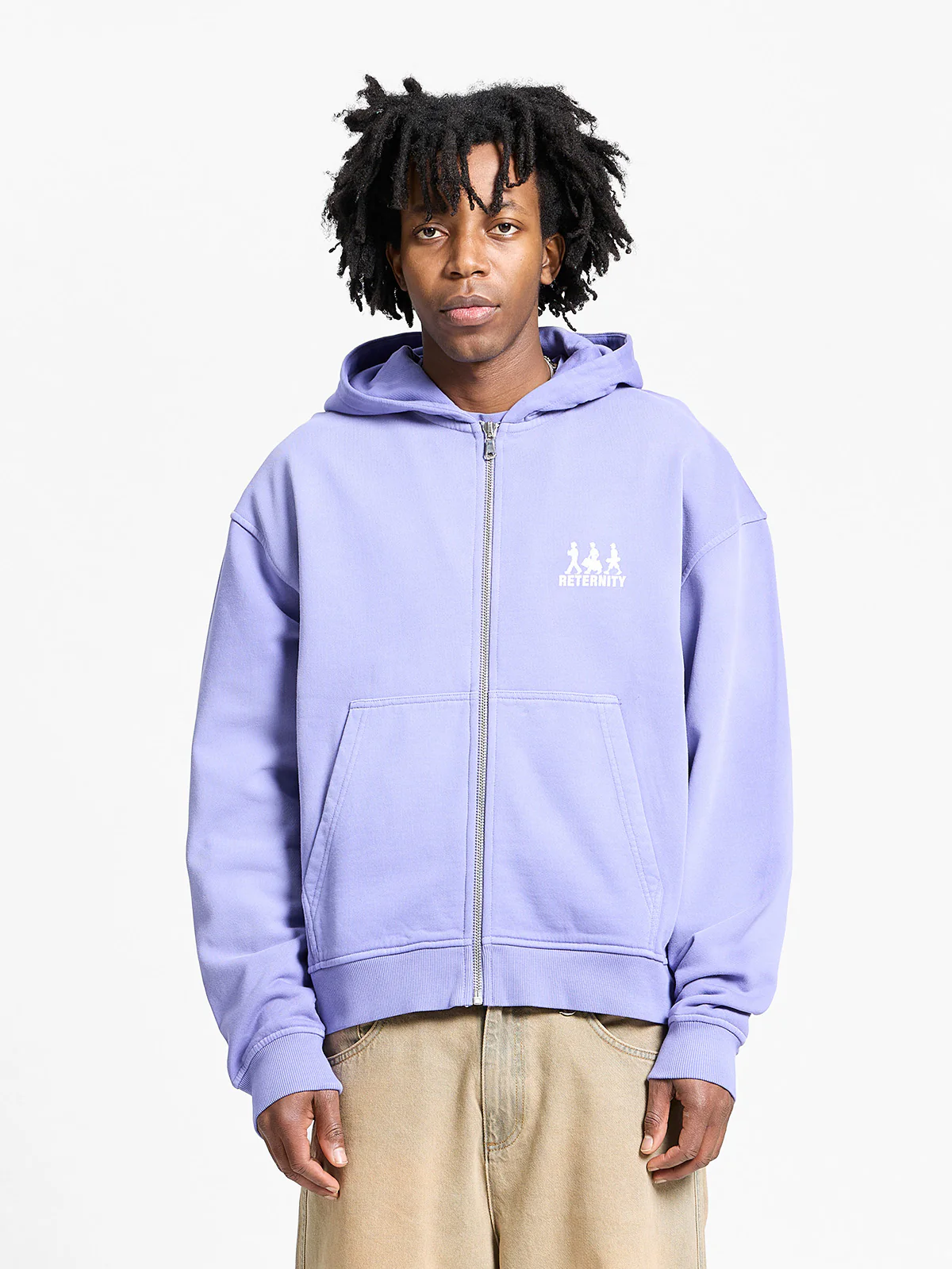 CREATIVE DEPT LOGO ZIP-HOODIE - WASHED PURPLE - Image 3