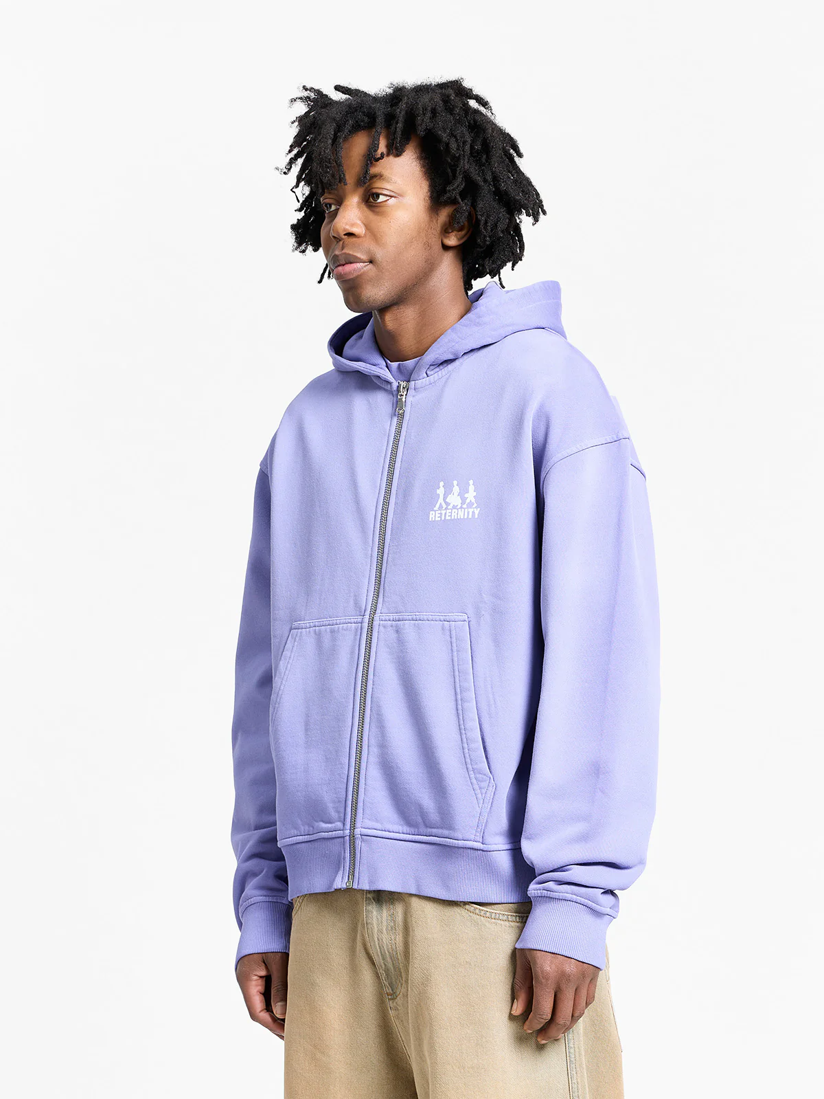 CREATIVE DEPT LOGO ZIP-HOODIE - WASHED PURPLE - Image 4