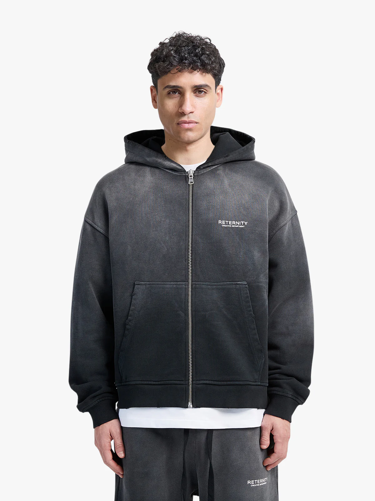 CREATIVE DEPT ZIP-HOODIE - FADED BLACK - Image 3