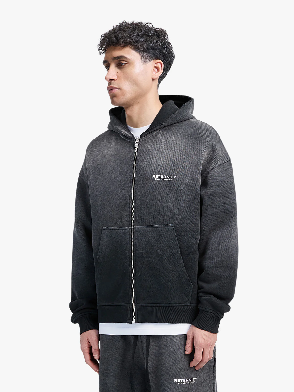 CREATIVE DEPT ZIP-HOODIE - FADED BLACK - Image 4