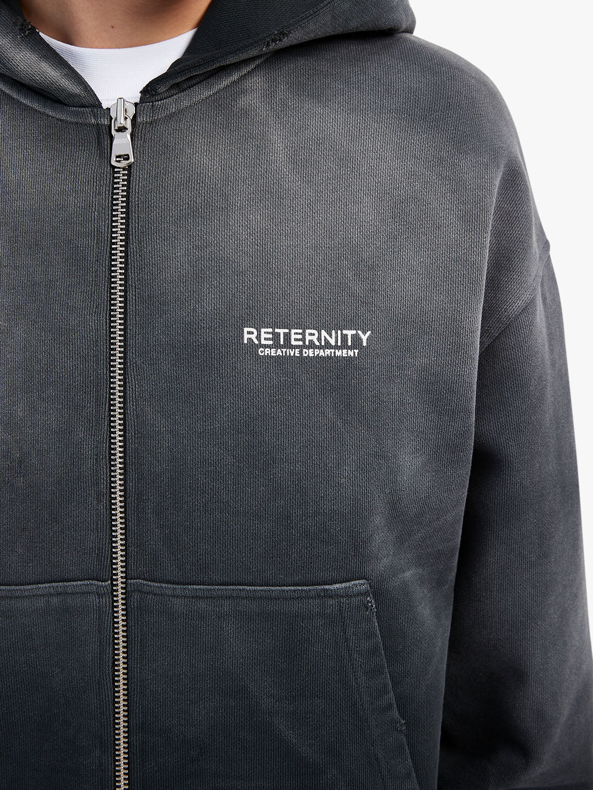 CREATIVE DEPT ZIP-HOODIE - FADED BLACK - Image 9