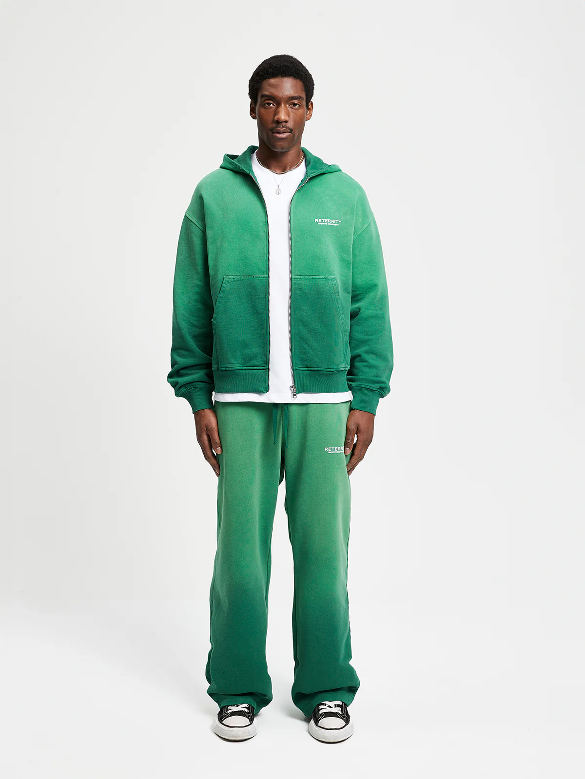 CREATIVE DEPT ZIP-HOODIE - FADED GREEN - Image 7