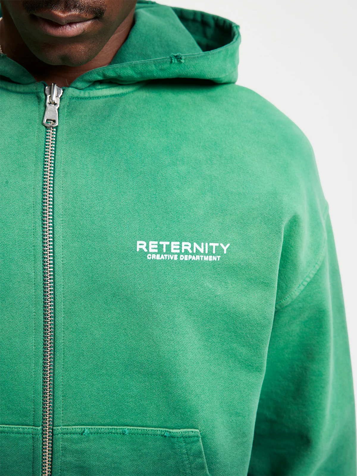 CREATIVE DEPT ZIP-HOODIE - FADED GREEN - Image 9