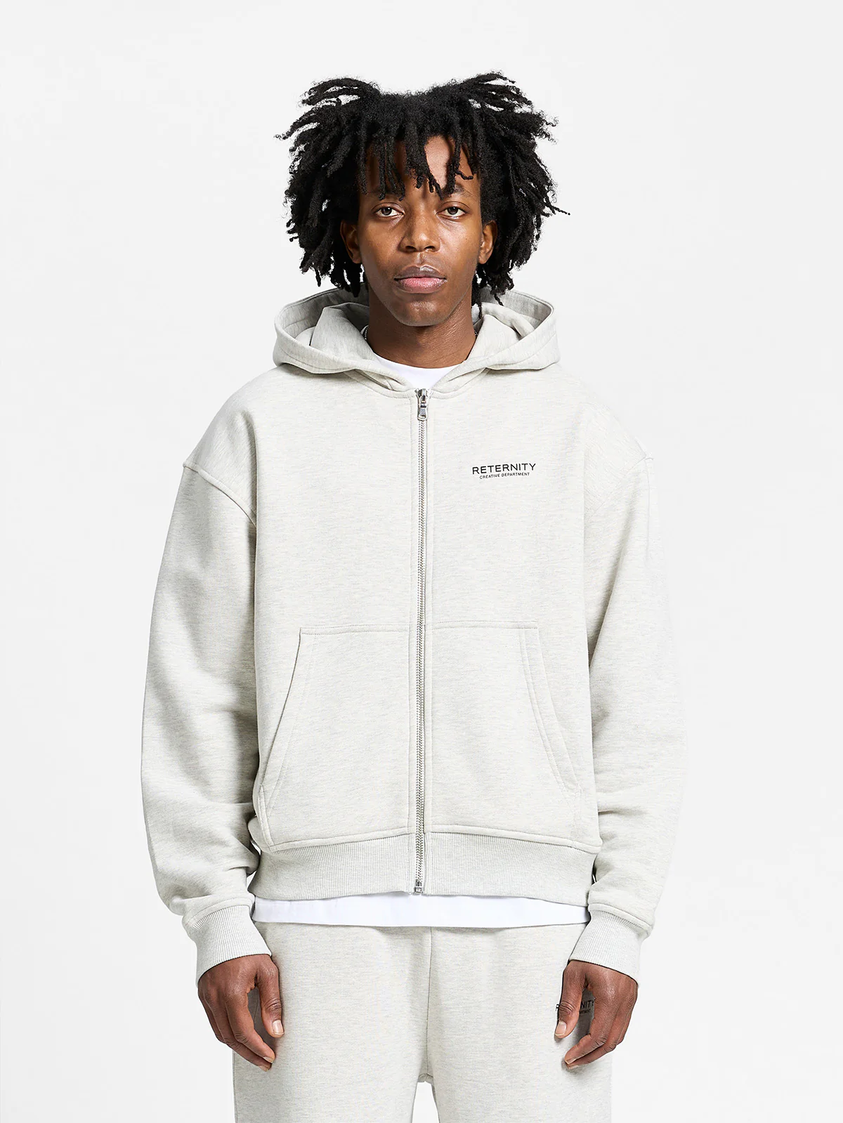 CREATIVE DEPT ZIP-HOODIE - MELANGE GREY - Image 3