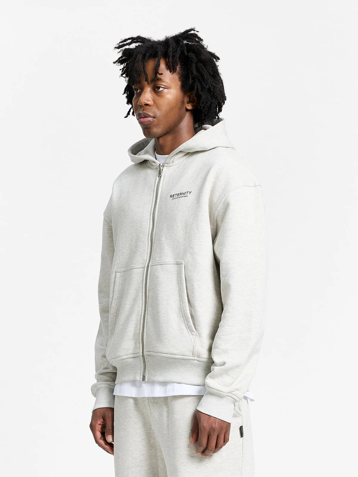 CREATIVE DEPT ZIP-HOODIE - MELANGE GREY - Image 4