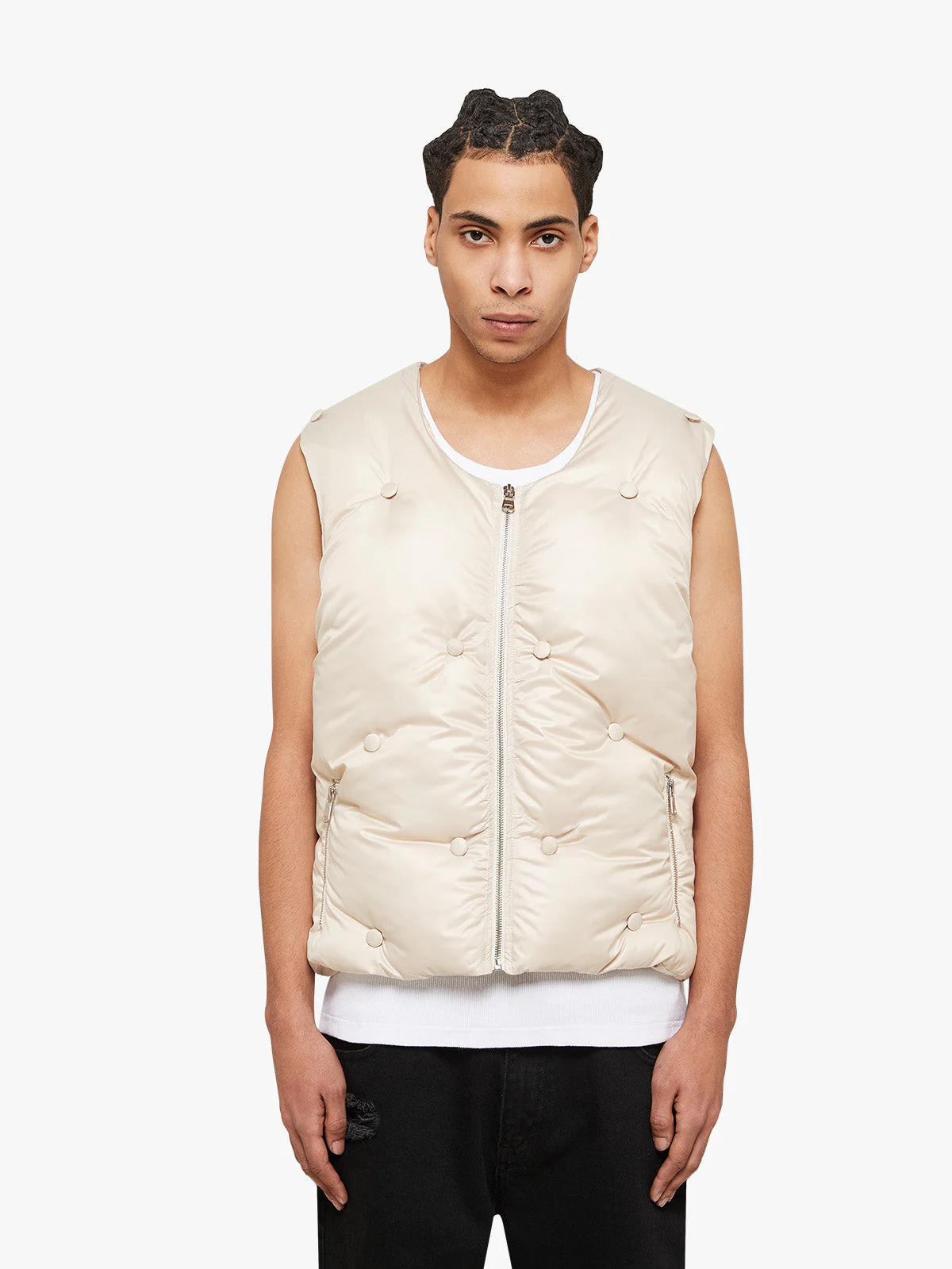 CROPPED VEST - CREAM - Image 2