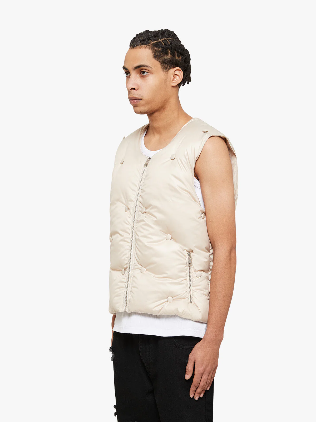 CROPPED VEST - CREAM - Image 3