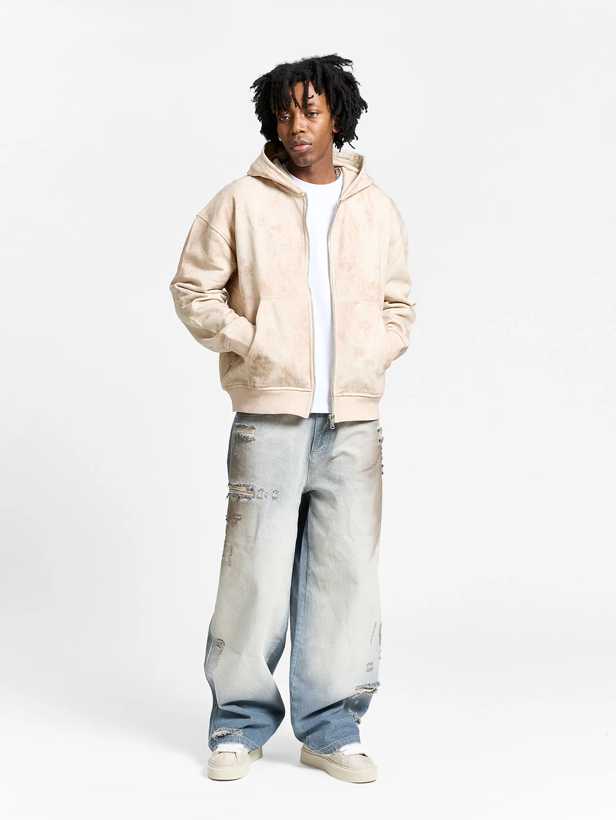 DÉLIRIA ZIP HOODIE - SAND - Image 6
