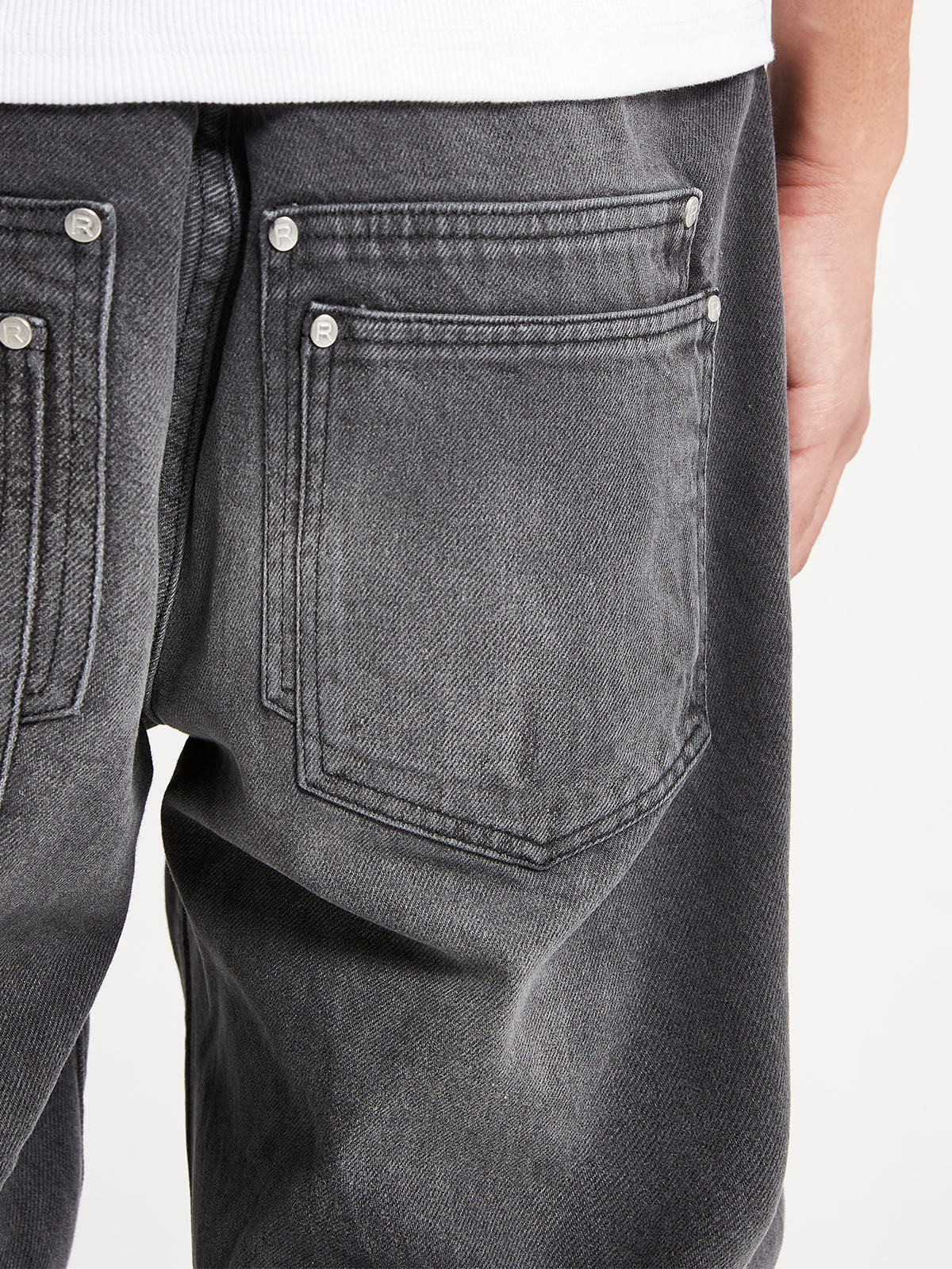 DENIM WITH APPLICATION - WASHED GREY - Image 8