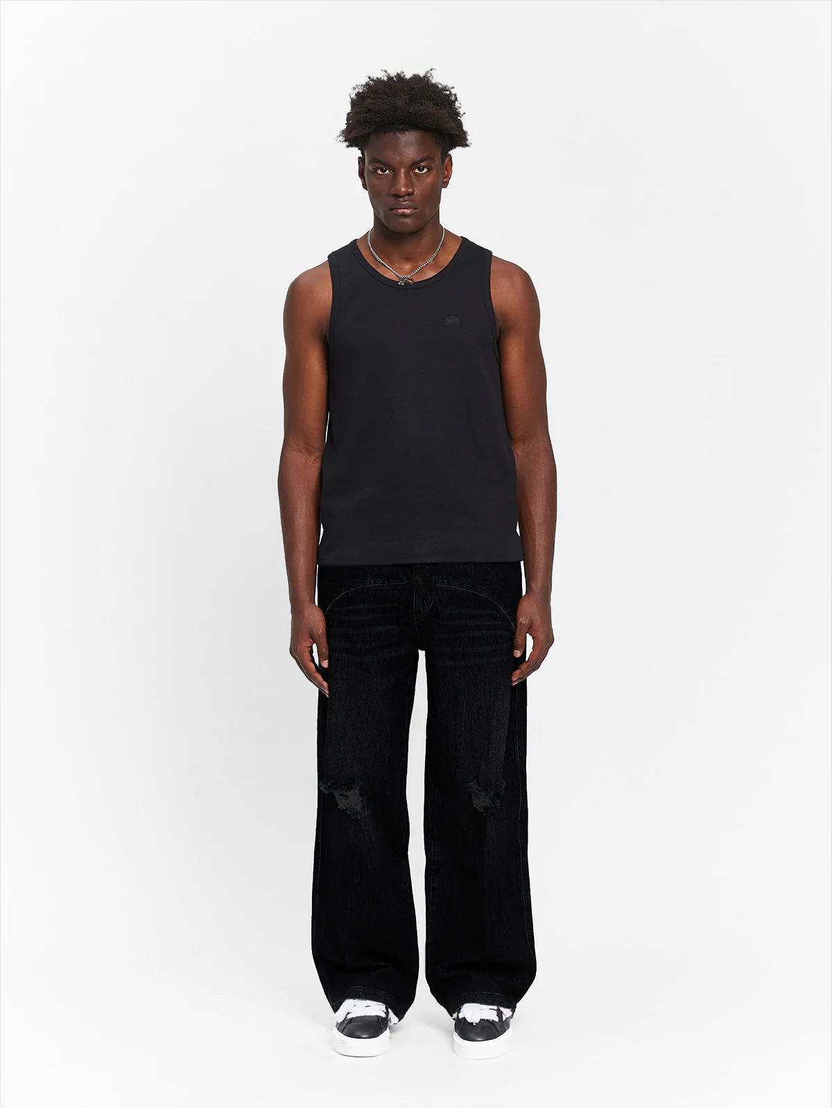 DESTROYED TROU DENIM - WASHED BLACK - Image 6