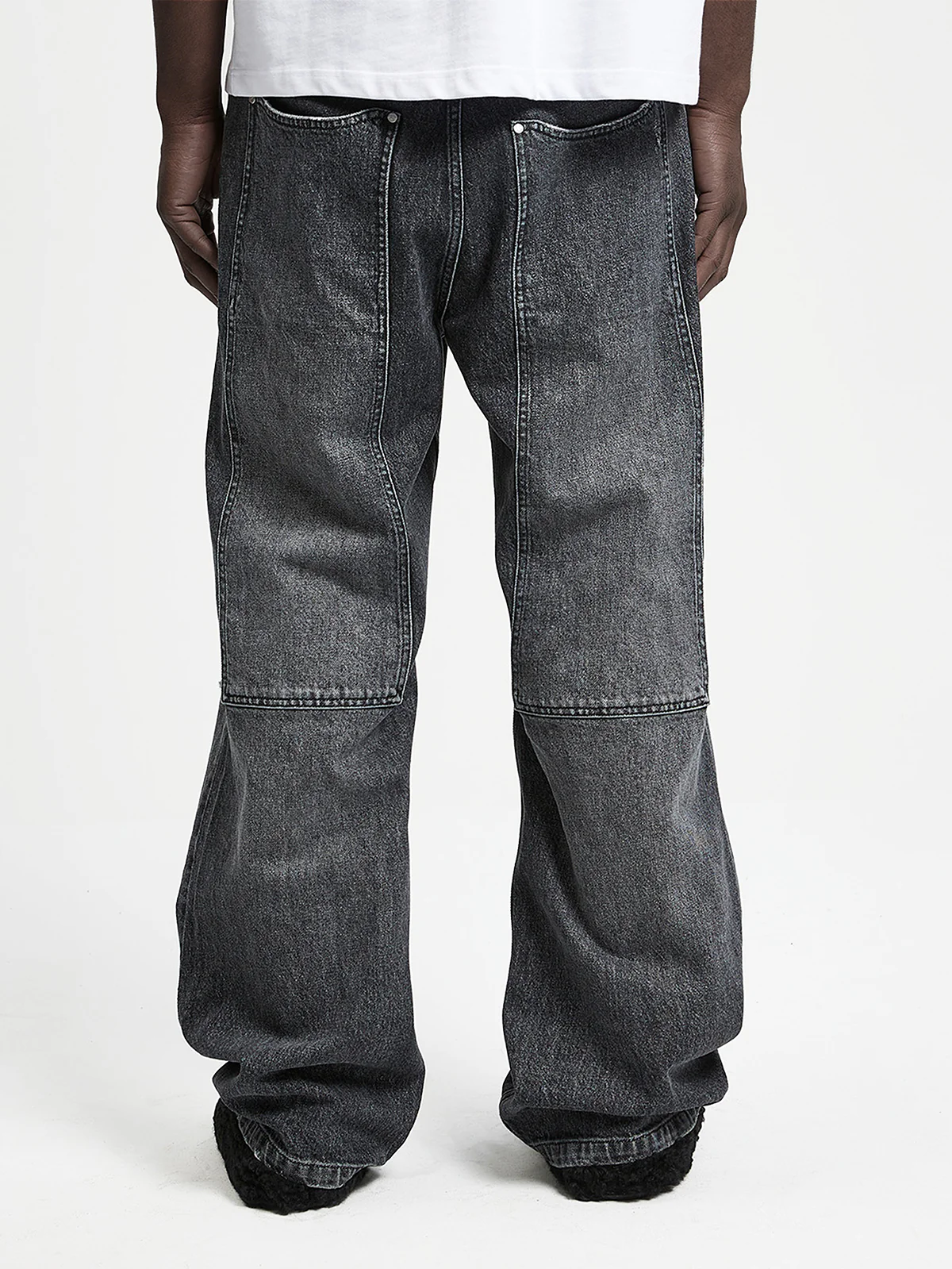 DESTROYED TROU DENIM - WASHED GREY - Image 5