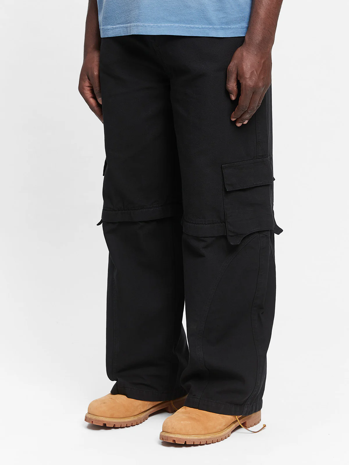 DETACHABLE CARGO PANTS - BLACK - Image 3