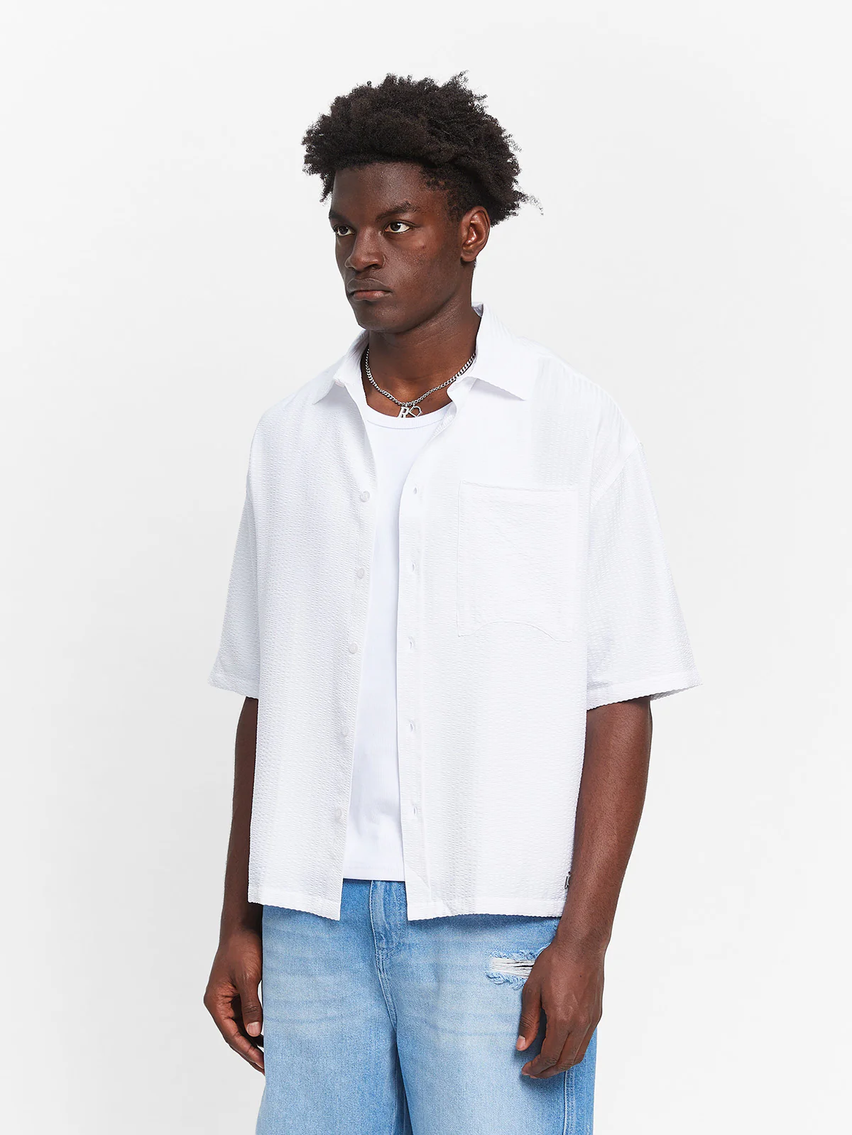 ÉCLUX BUTTON SHIRT - WHITE - Image 3