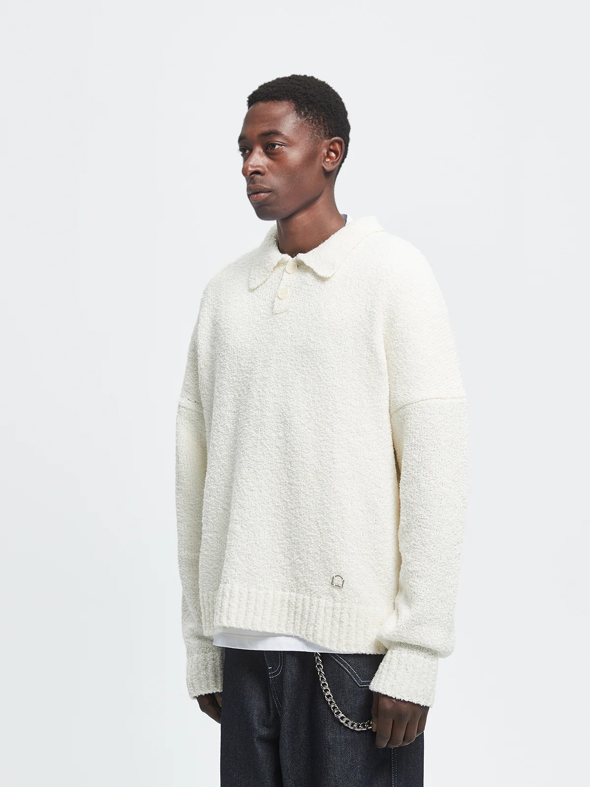 ÉLAINE KNIT POLO - CREAM - Image 3