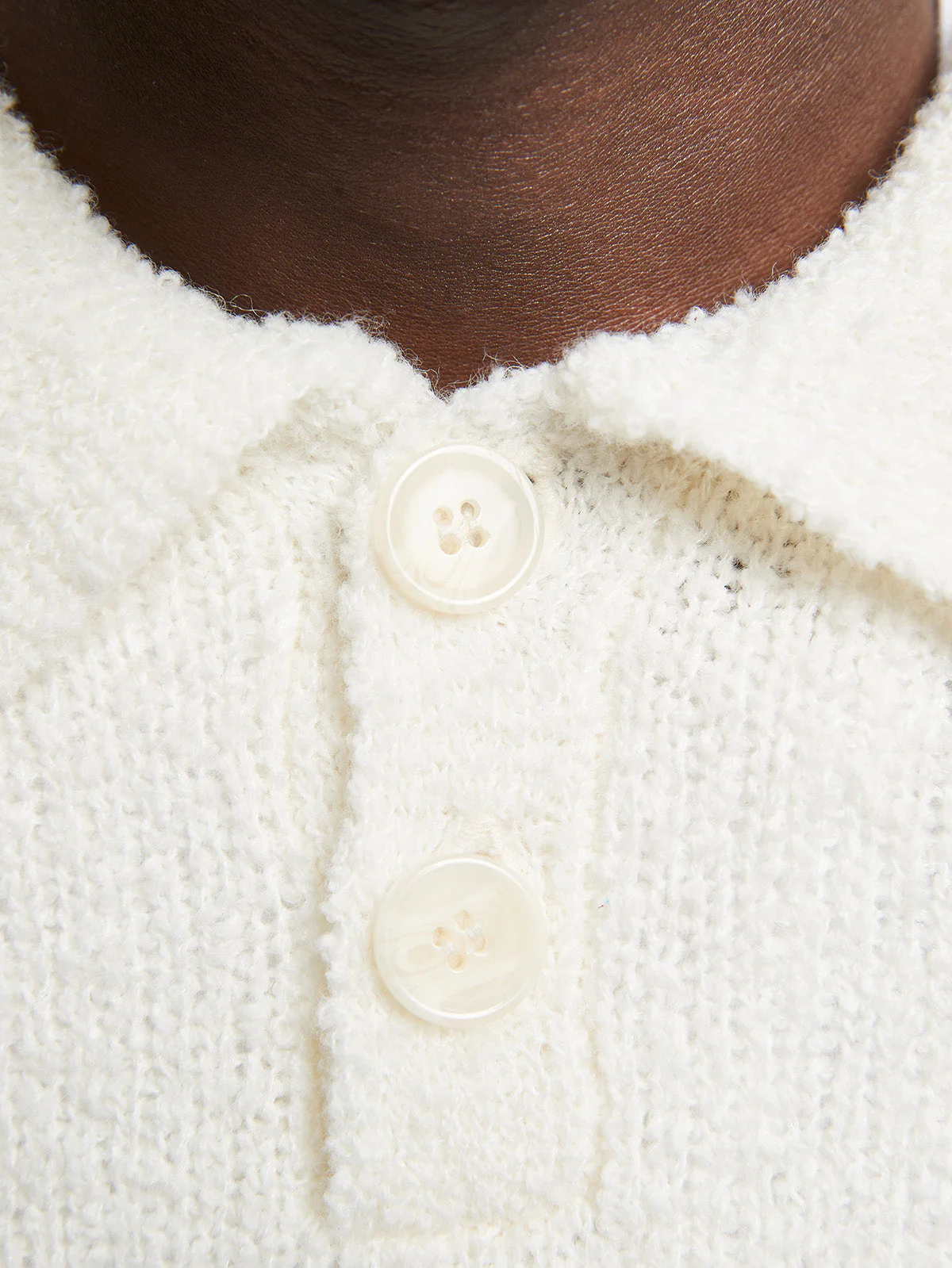 ÉLAINE KNIT POLO - CREAM - Image 7