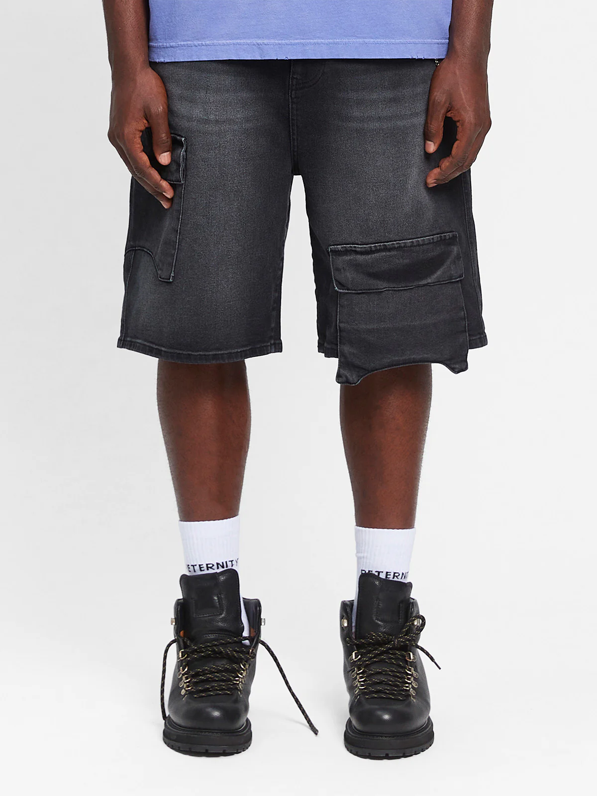 ESSENTIAL DENIM CARGO - WASHED BLACK - Image 2