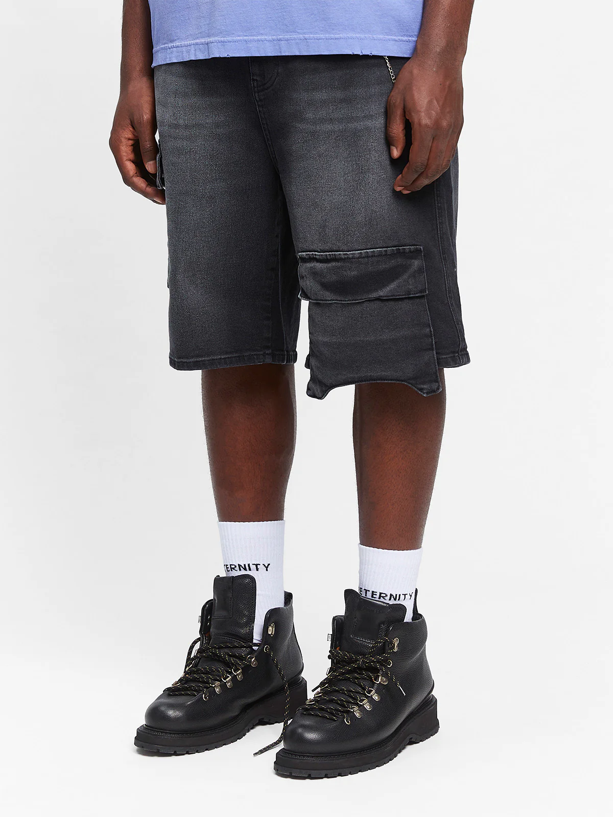 ESSENTIAL DENIM CARGO - WASHED BLACK - Image 4