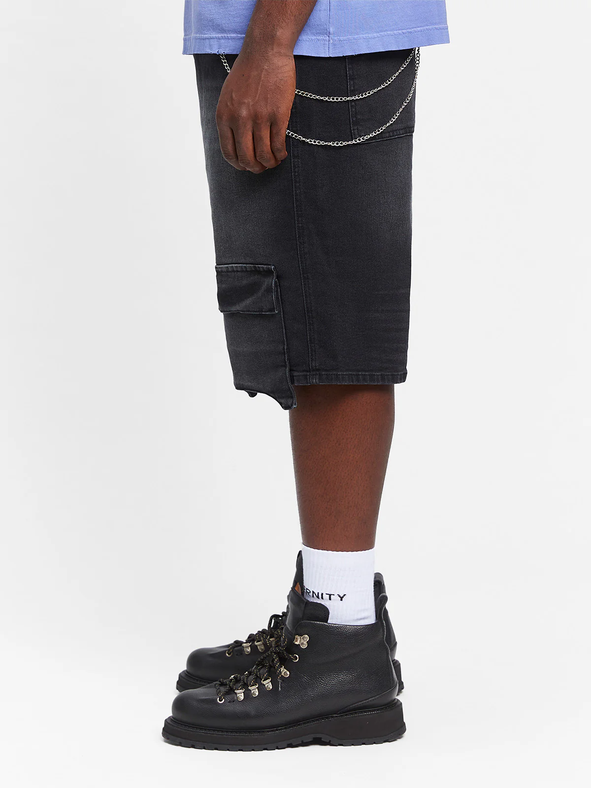 ESSENTIAL DENIM CARGO - WASHED BLACK - Image 5