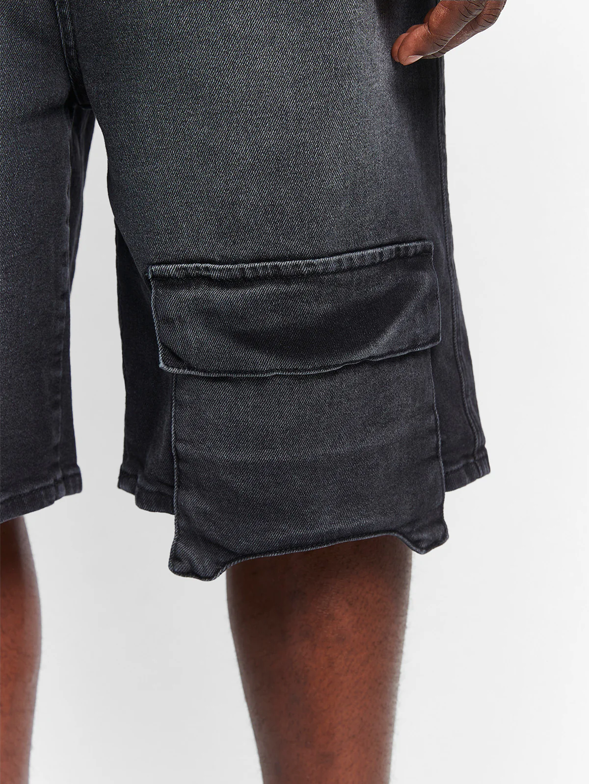 ESSENTIAL DENIM CARGO - WASHED BLACK - Image 8