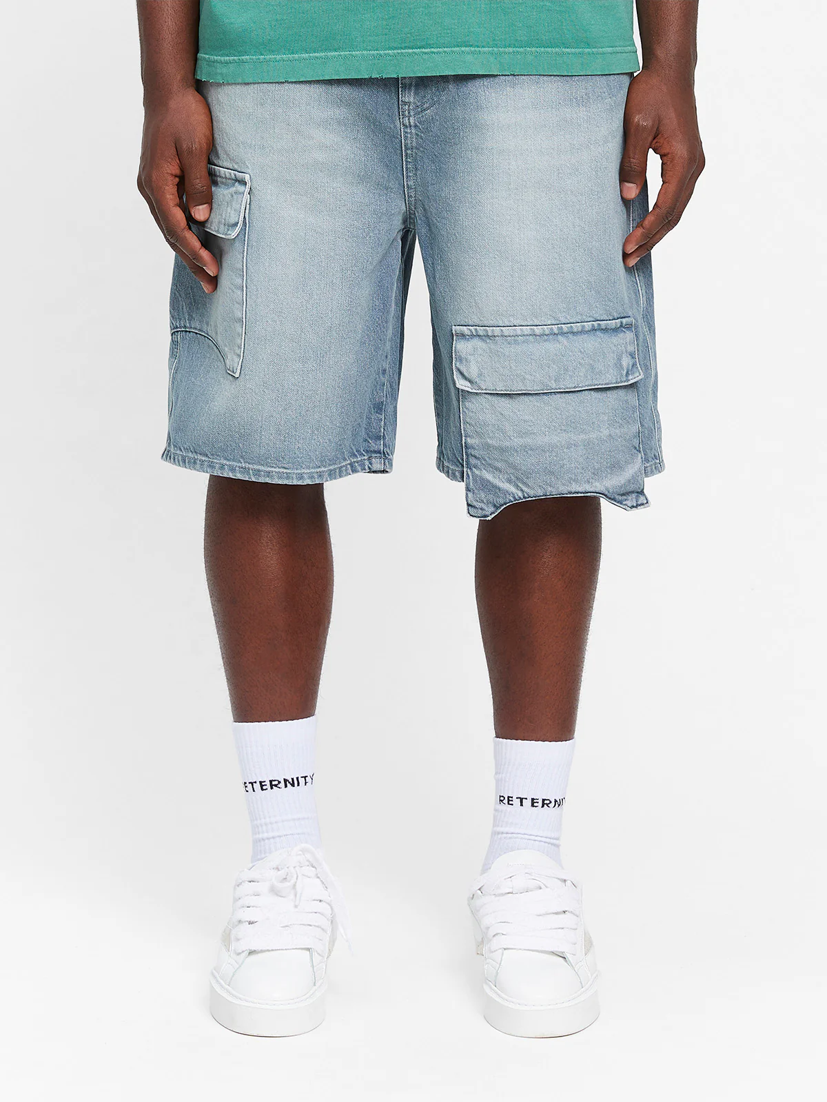ESSENTIAL DENIM CARGO - WASHED BLUE - Image 2
