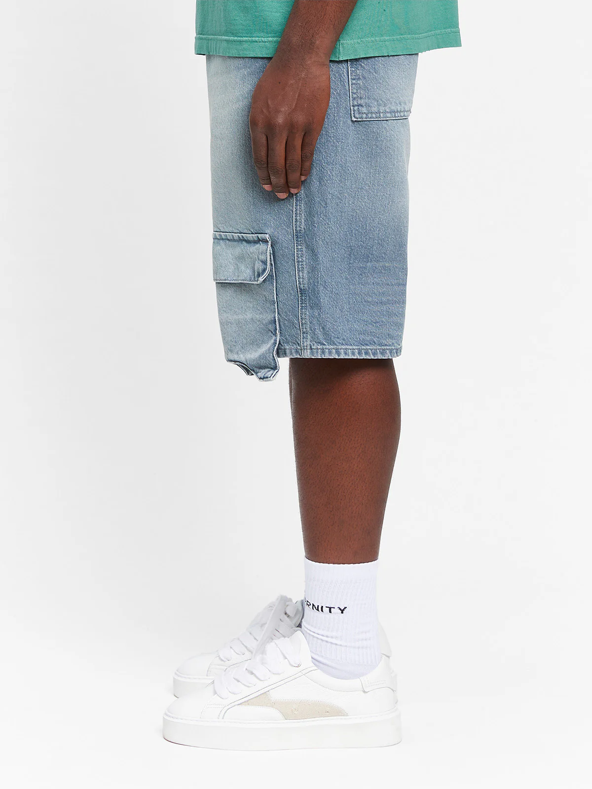 ESSENTIAL DENIM CARGO - WASHED BLUE - Image 5