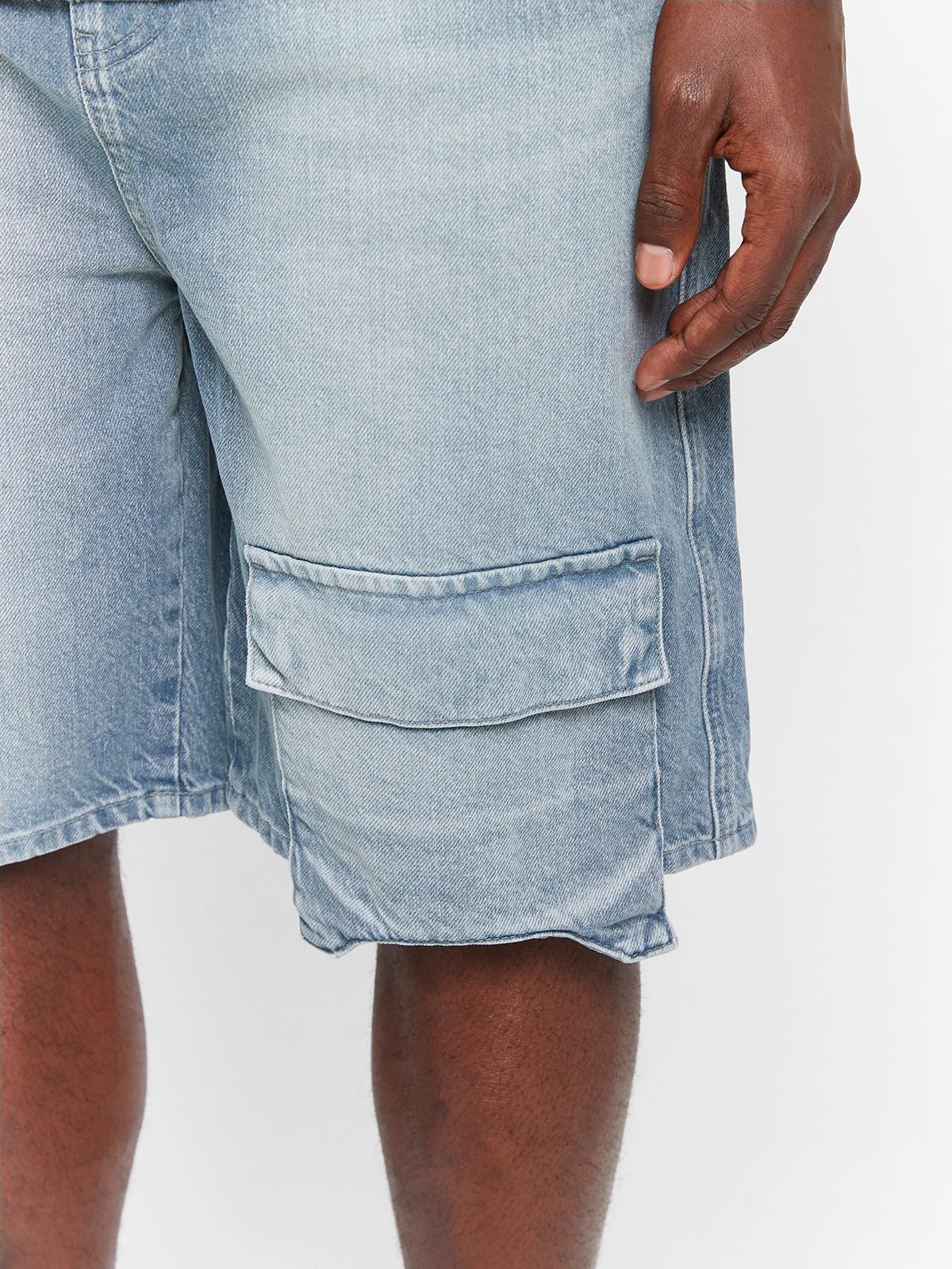 ESSENTIAL DENIM CARGO - WASHED BLUE - Image 8